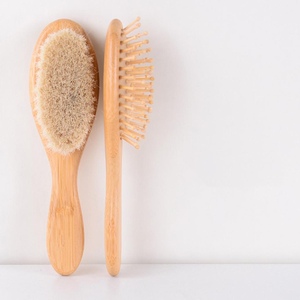 Baby Hair Brush Bamboo Scalp Care Prevents Entangled Shower for Girl Boy
