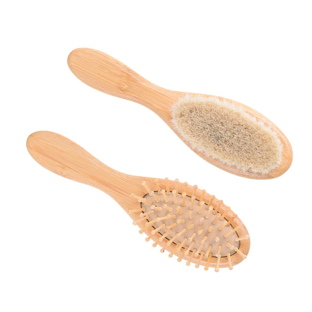 Baby Hair Brush Bamboo Scalp Care Prevents Entangled Shower for Girl Boy