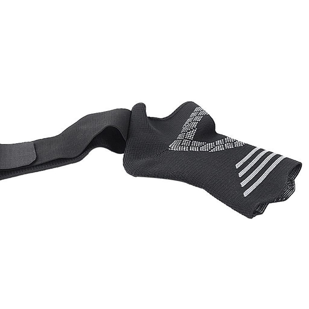 Ankle Support Brace Elastic Adjustable Strap for Riding Gym Gray Stripe L