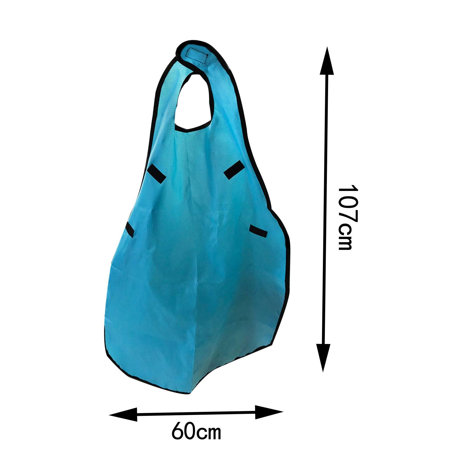 Adult Bib Waterproof Reusable Eating Cloth for Elderly Adults Blue L