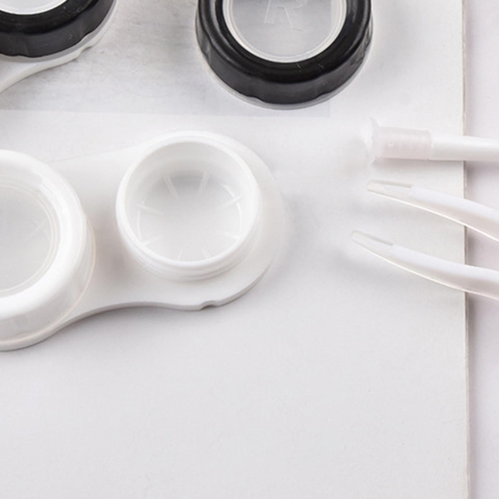 5x5 Pairs Contact Lens Storage Case Organizer L R Caps for Girls Black White