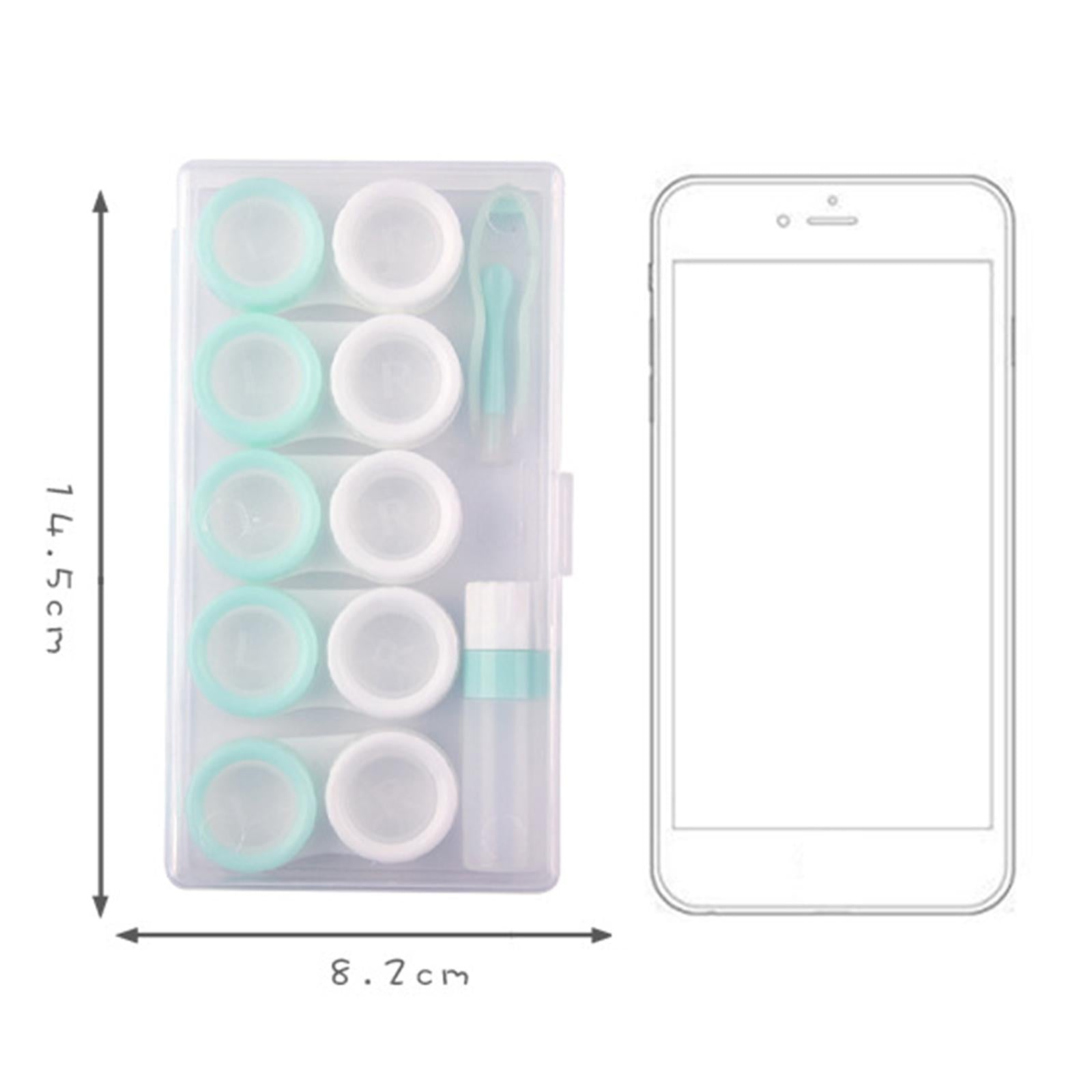 5x5 Pairs Contact Lens Storage Case Organizer L R Caps for Girls Black White