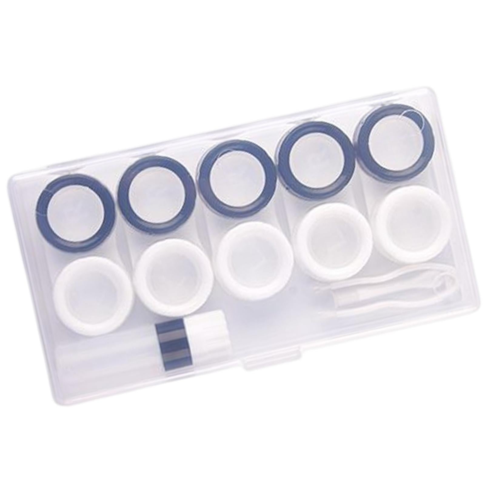 5x5 Pairs Contact Lens Storage Case Organizer L R Caps for Girls Black White