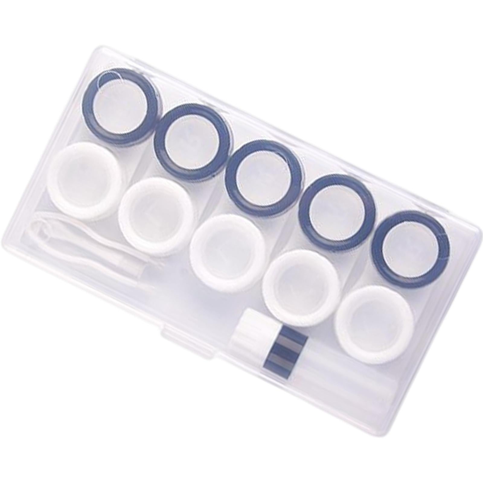5x5 Pairs Contact Lens Storage Case Organizer L R Caps for Girls Black White