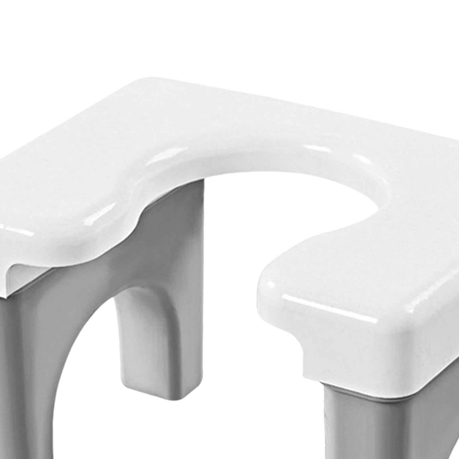 Non Slip Squatting Toilet Stool Chair Wide Panel for Bathroom Adults Gray
