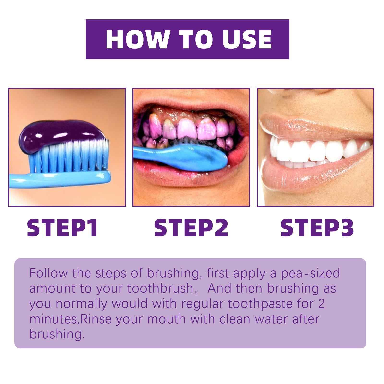 Purple Toothpaste for Sensitive Teeth 30ml Reduce Yellowing Brightening