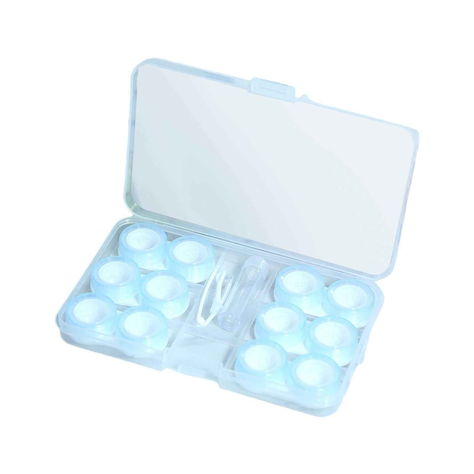 Travel 6 Pairs Contact Lens Case Set Keeping Contact Lens Clean and Clear Blue
