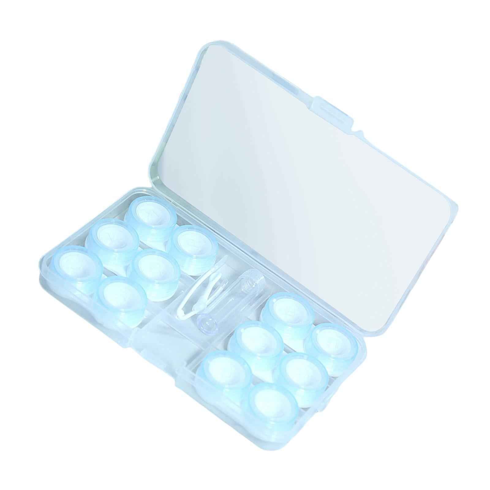 Travel 6 Pairs Contact Lens Case Set Keeping Contact Lens Clean and Clear Blue