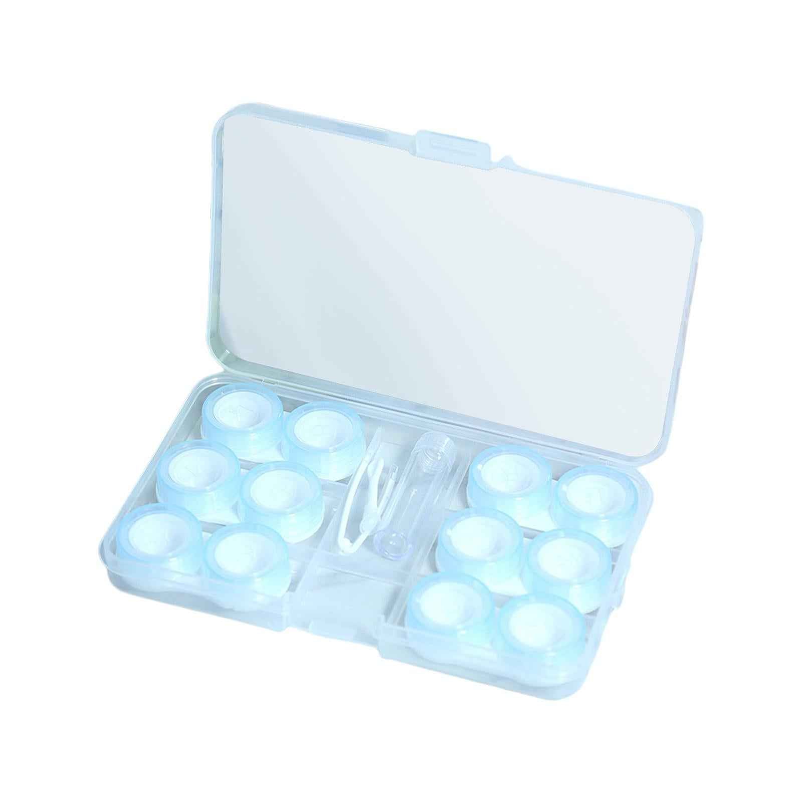 Travel 6 Pairs Contact Lens Case Set Keeping Contact Lens Clean and Clear Blue