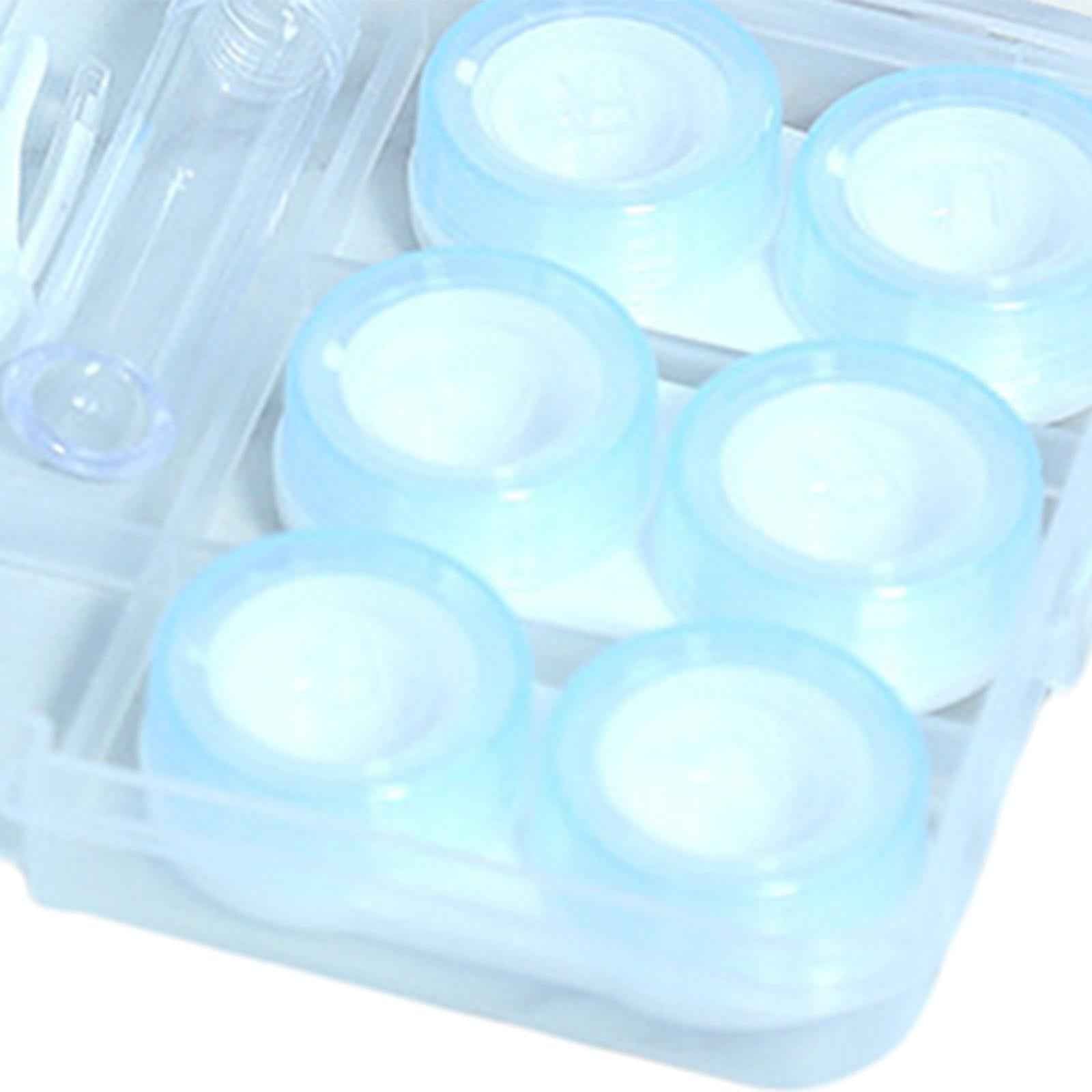 Travel 6 Pairs Contact Lens Case Set Keeping Contact Lens Clean and Clear Blue