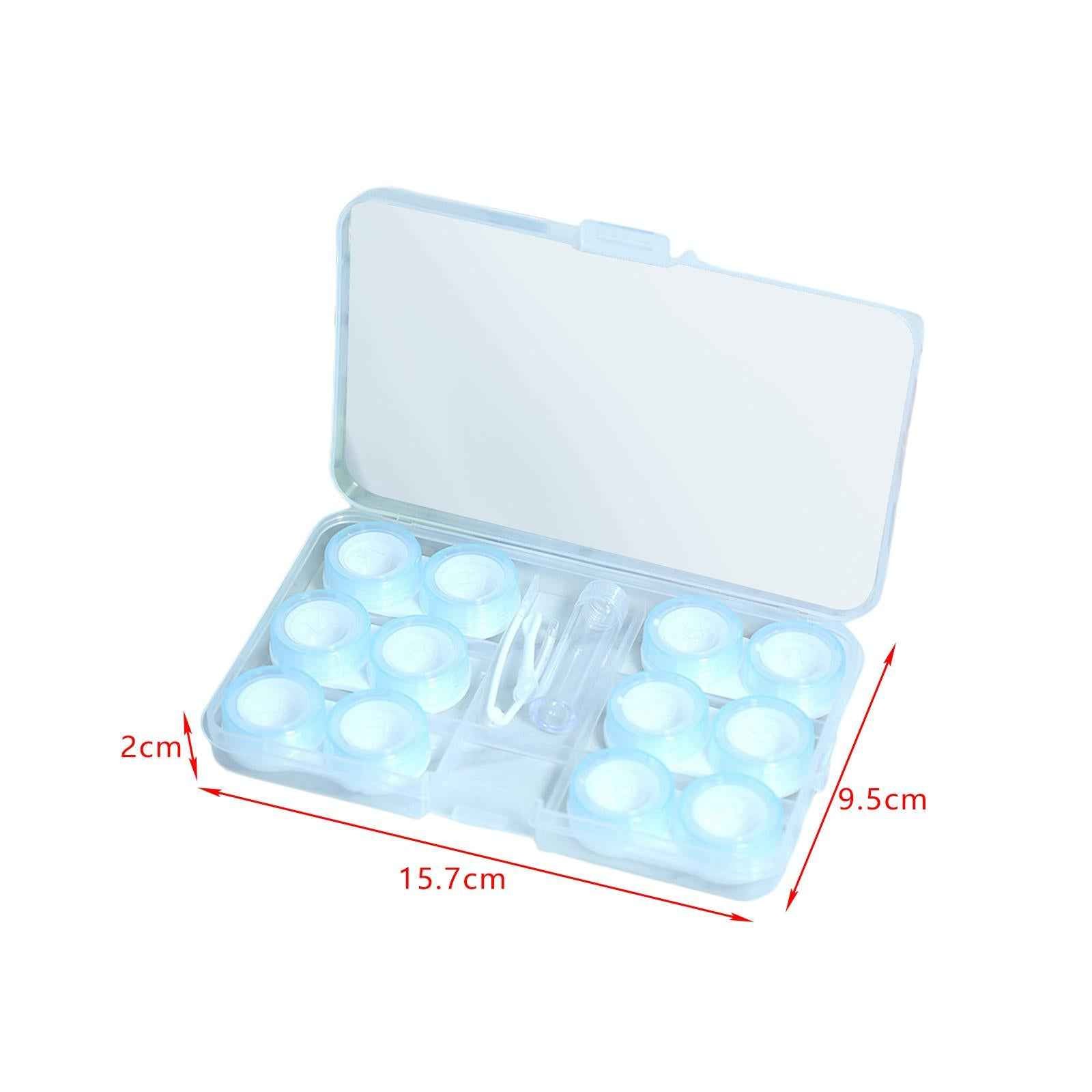 Travel 6 Pairs Contact Lens Case Set Keeping Contact Lens Clean and Clear Blue