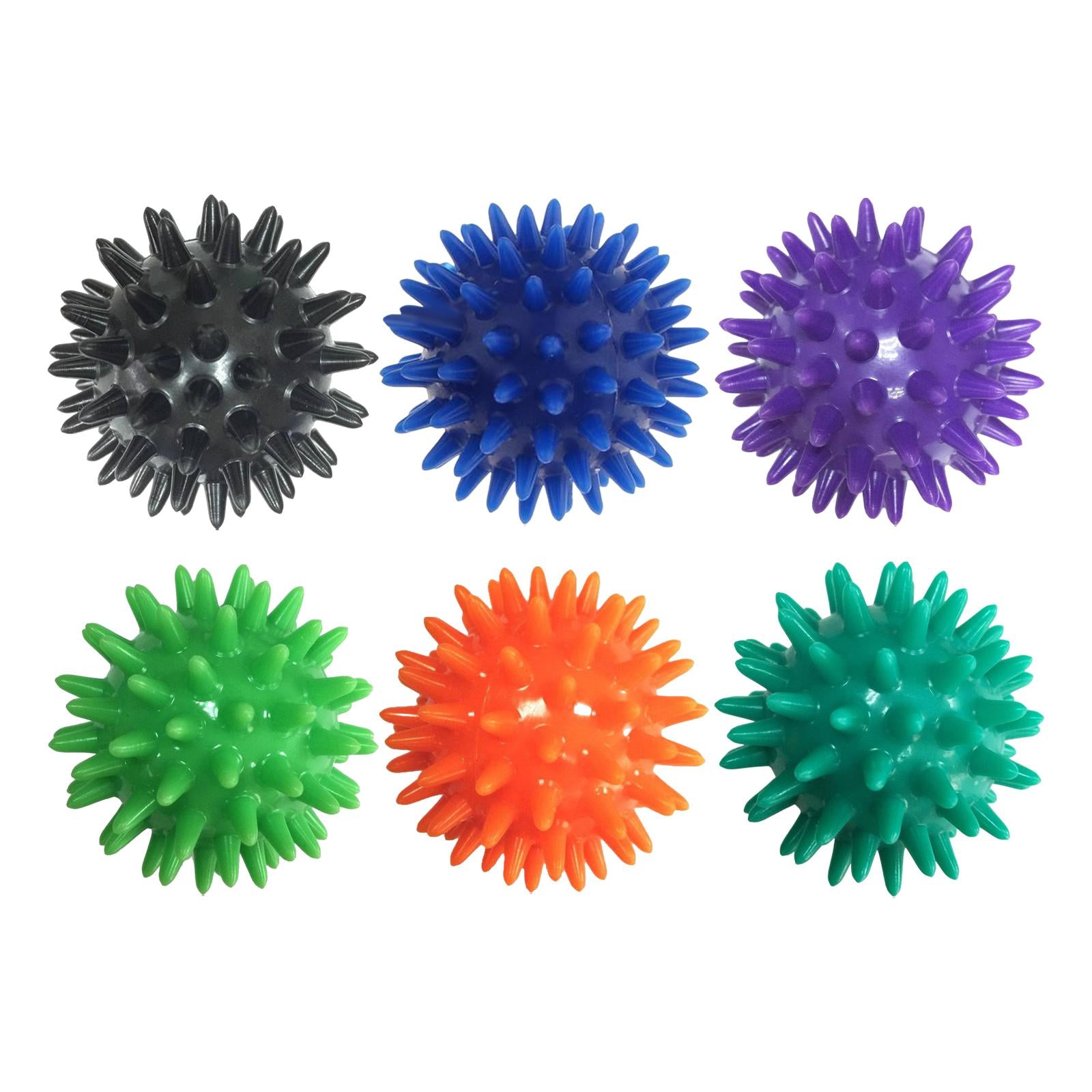 6xSpike Massage Ball Exercise Foot Massage Ball for Back Hand Palms Feet Soles Dark Green