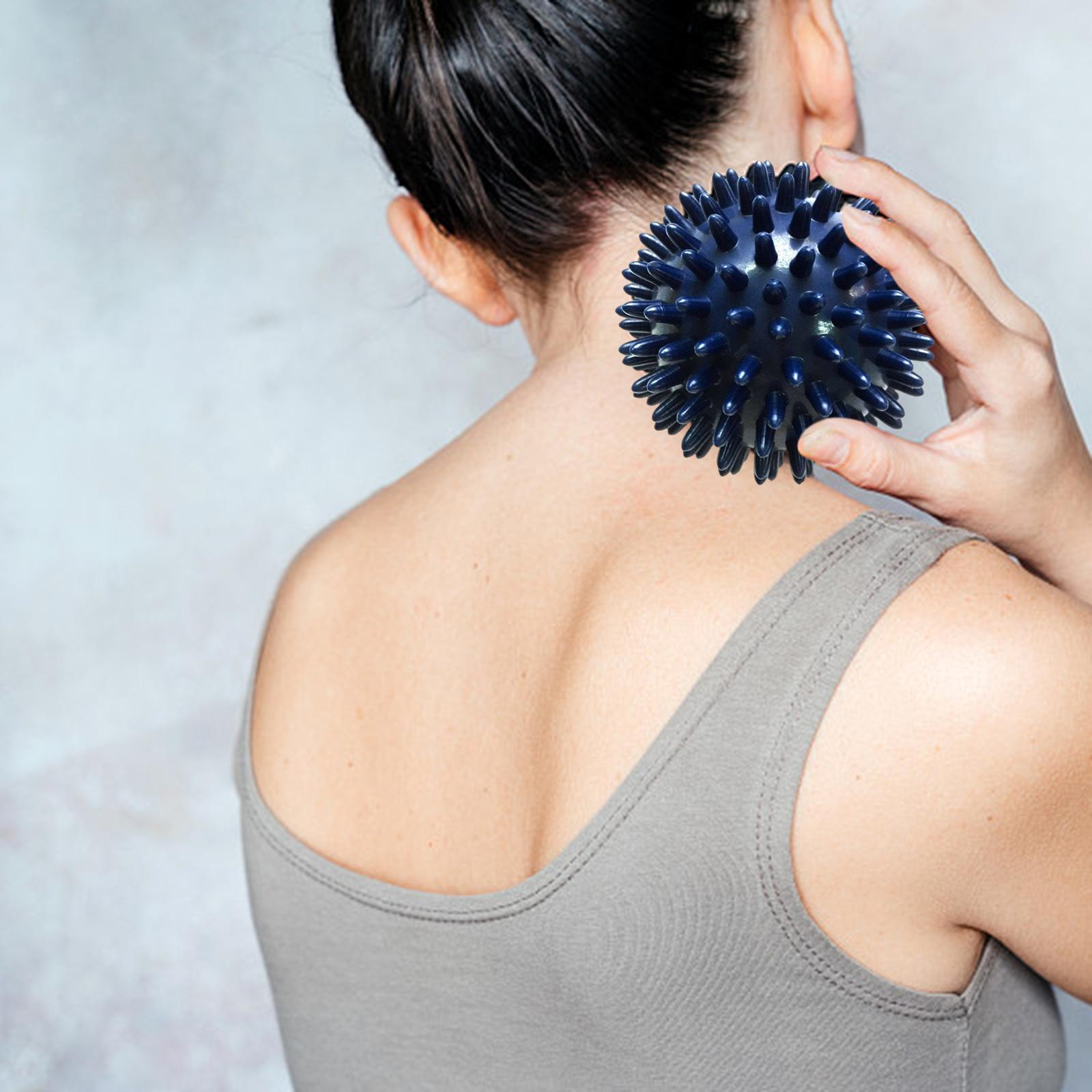 6xSpiky Massage Balls Manual Portable Foot Massage Ball for Shoulder Feet Neck Dark Blue