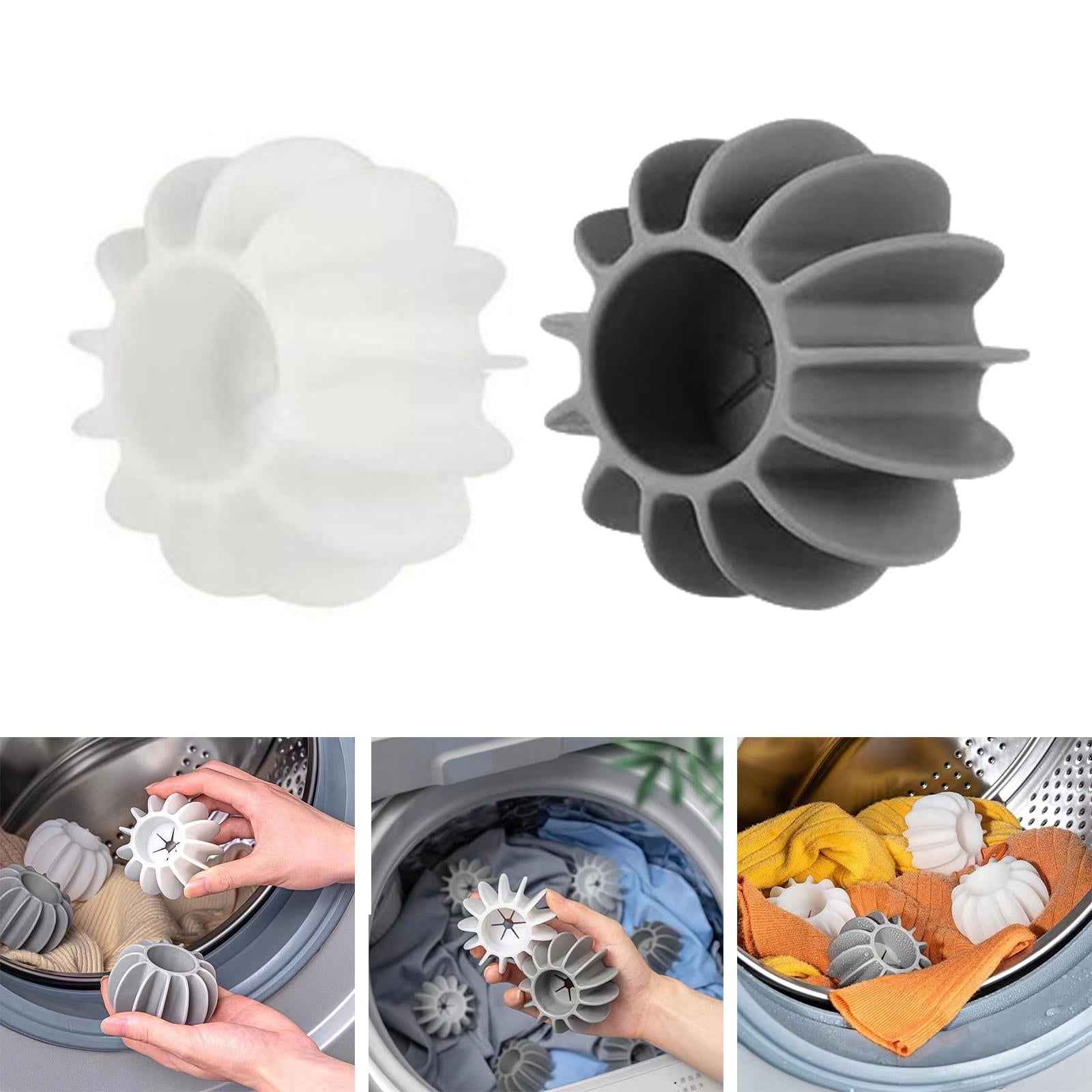 Silicone Dryer Ball Cleaning Tool Mini Compact Reusable Soft Fabric Softener White S