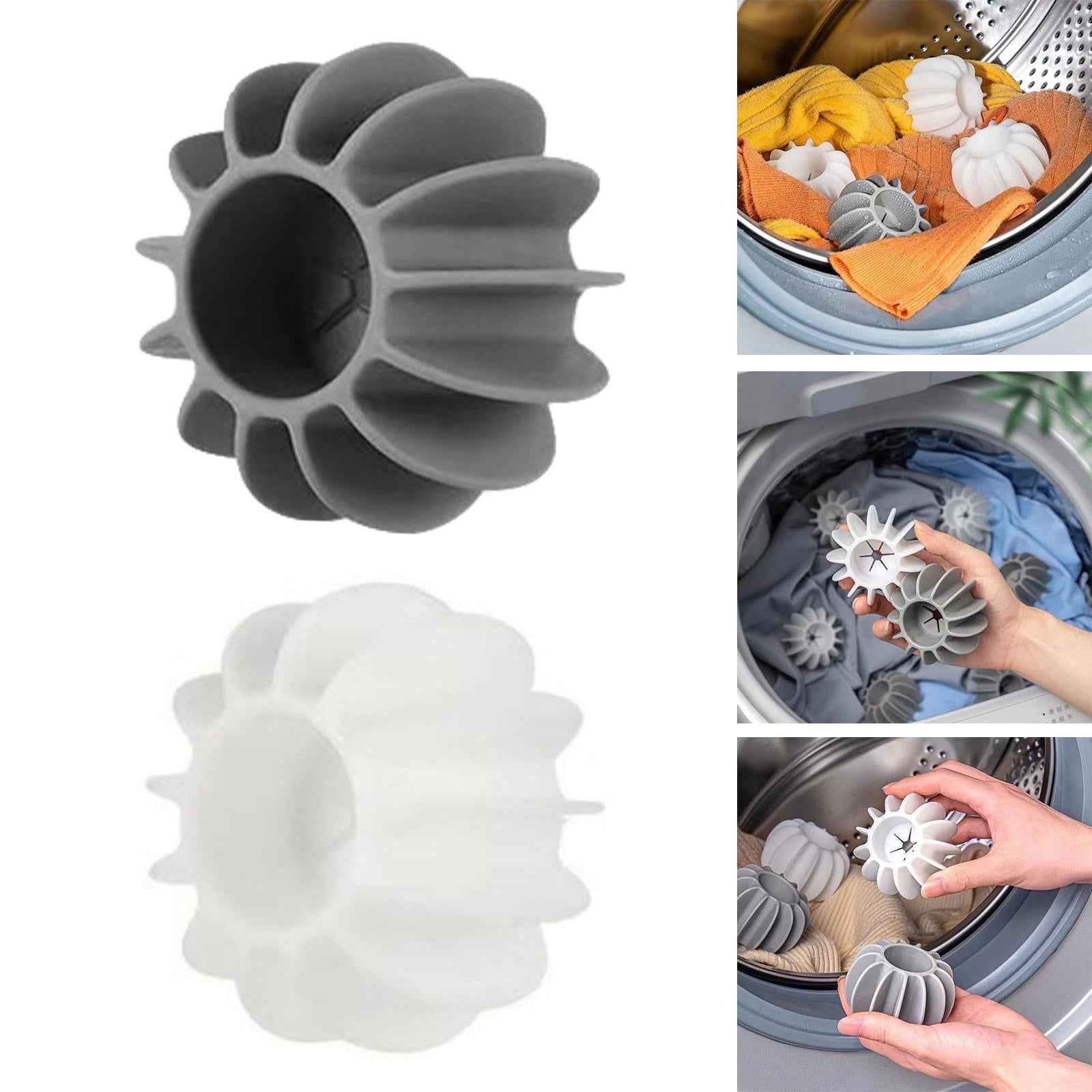 Silicone Dryer Ball Cleaning Tool Mini Compact Reusable Soft Fabric Softener White S
