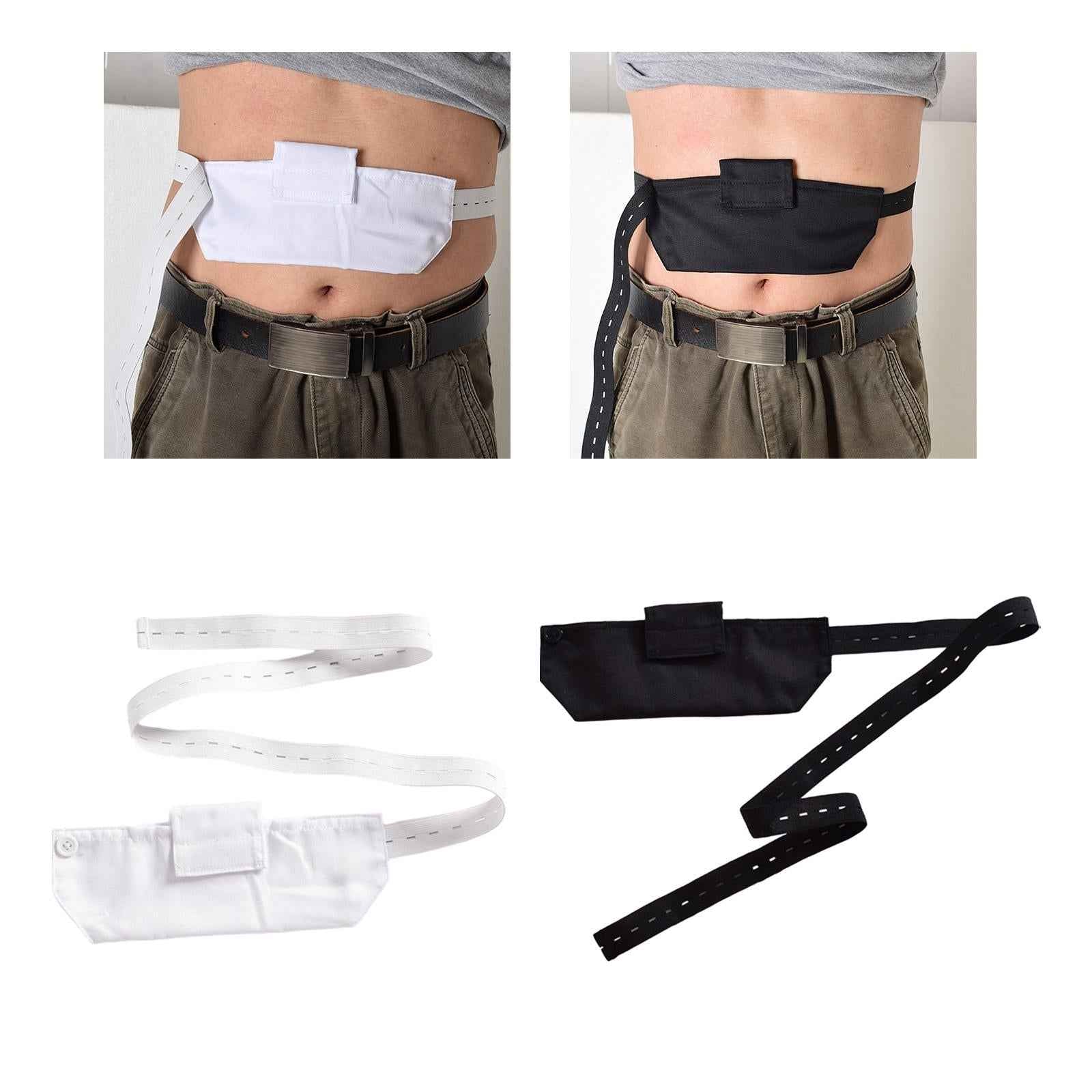 Peritoneal Dialysis Tube Belt Holder Adjustable Protection Belt with Bag White