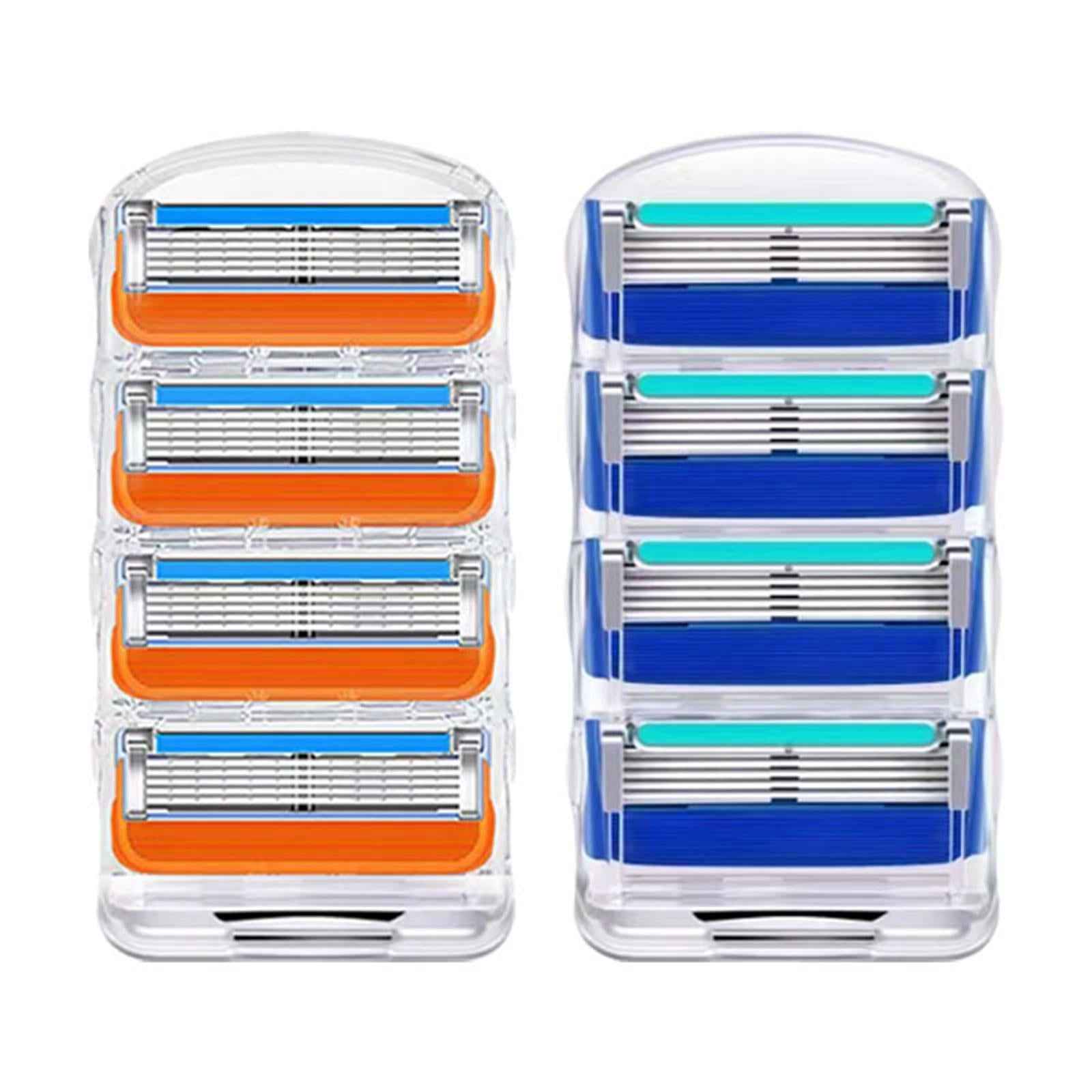 4Pcs Shaver Blades Refills Blade Replacement Cartridges for Men Leg Hand Hair Orange