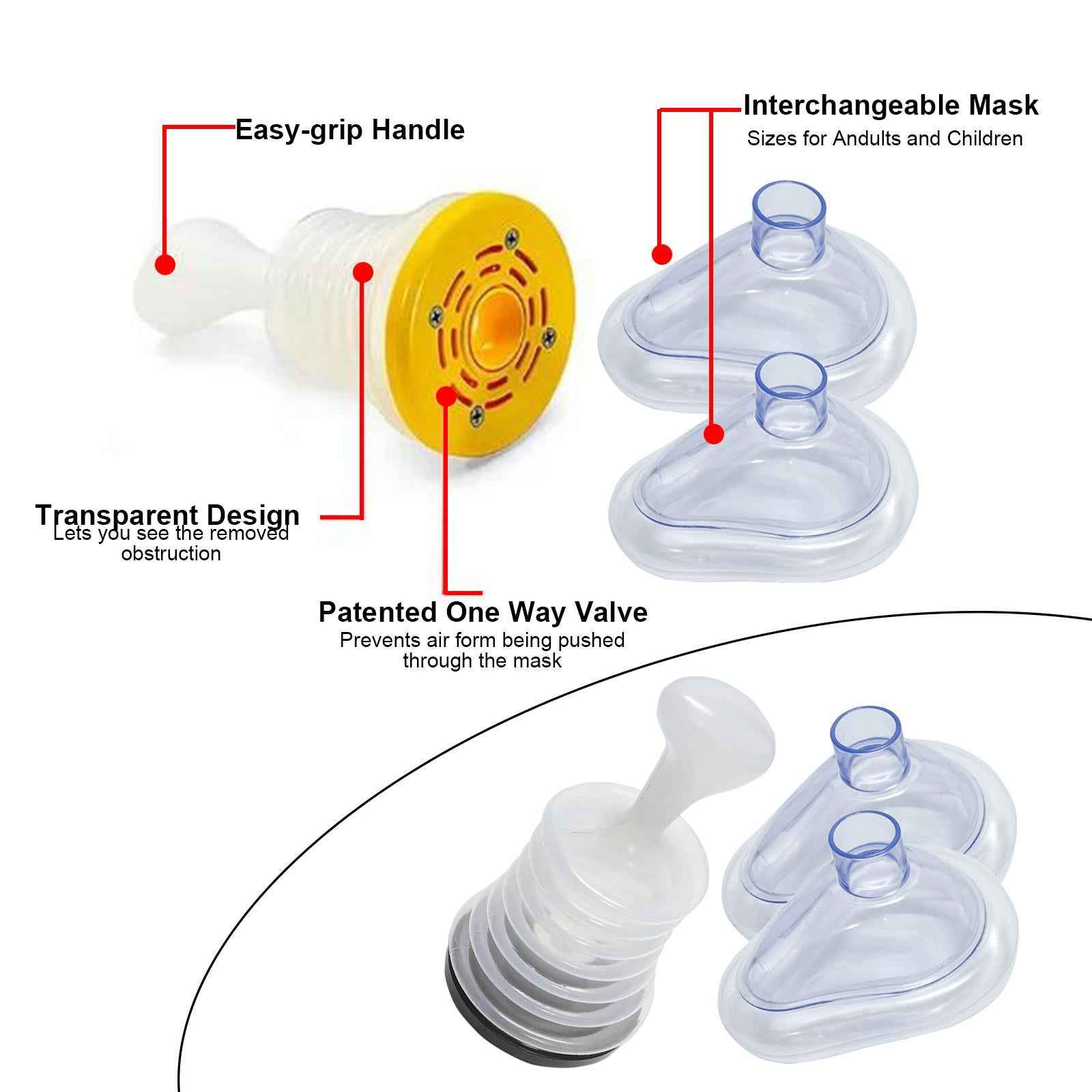 Choking Device Professional Vacuum Suction Apparatus for Kids Outdoor black