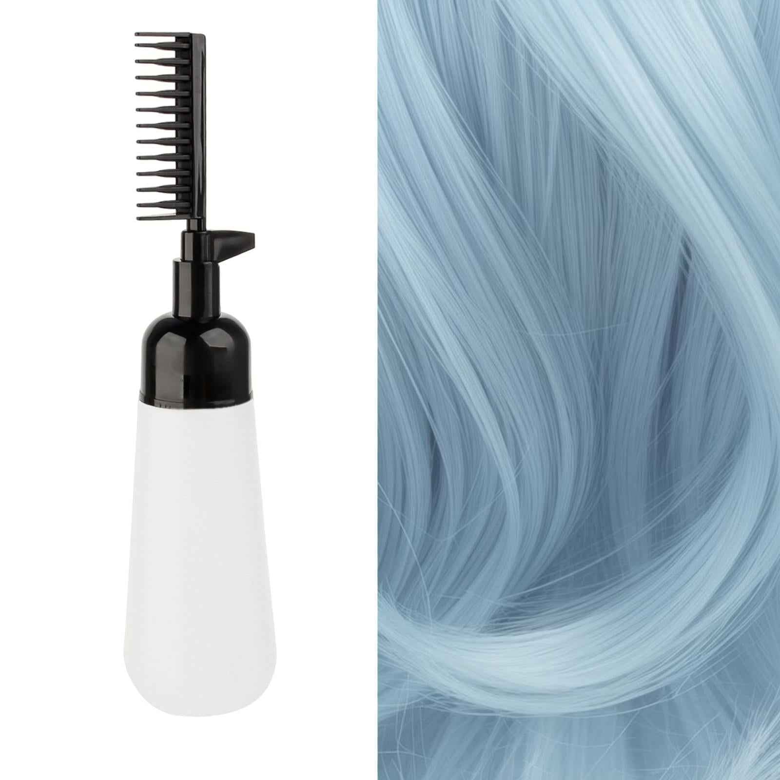 Comb Applicator Bottle Hair Coloring Dyeing Dispensing Bottle for Salon black