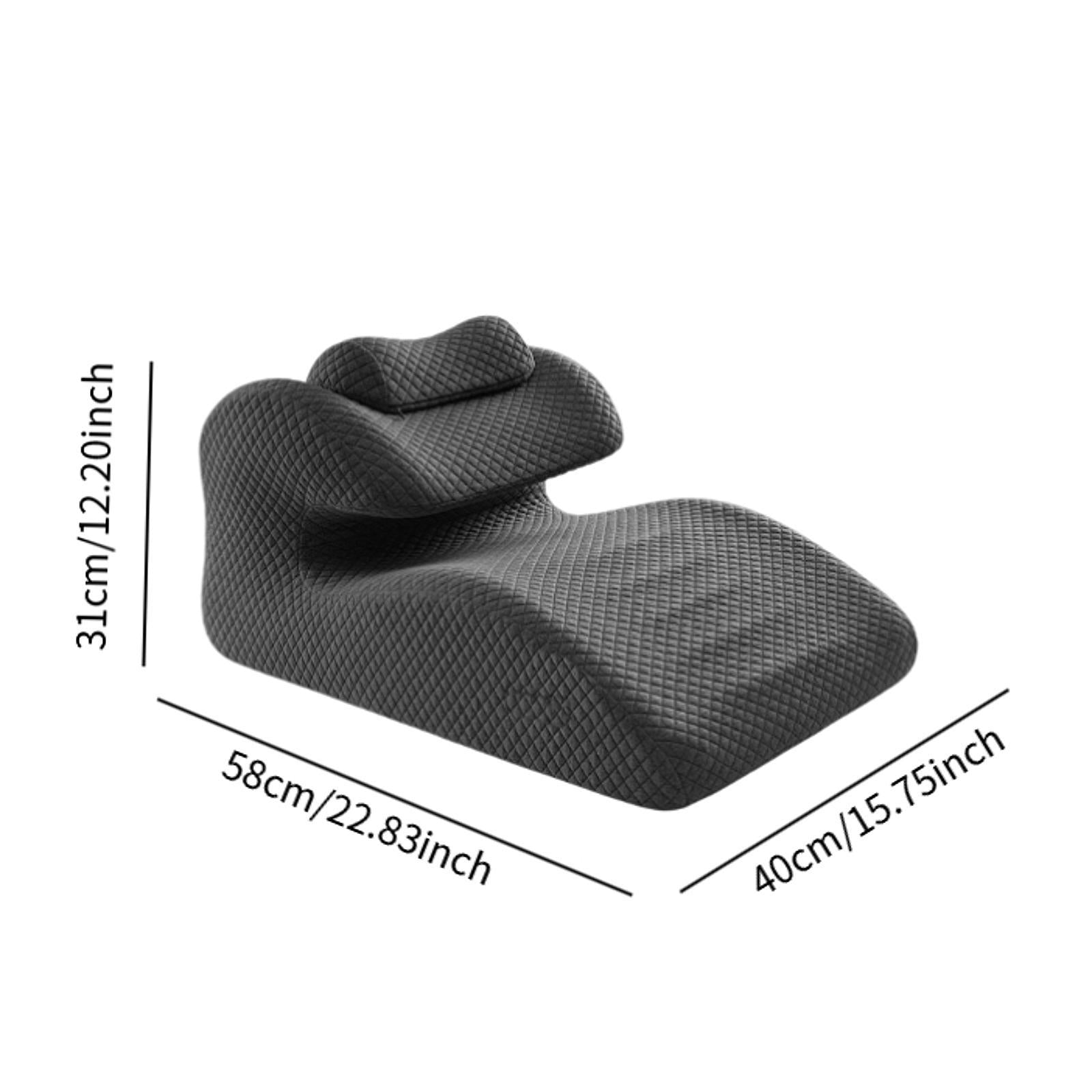 Bed Wedge Pillow Comfortable Face Down Pillow Ergonomic for Sleeping Reading Dark Gray