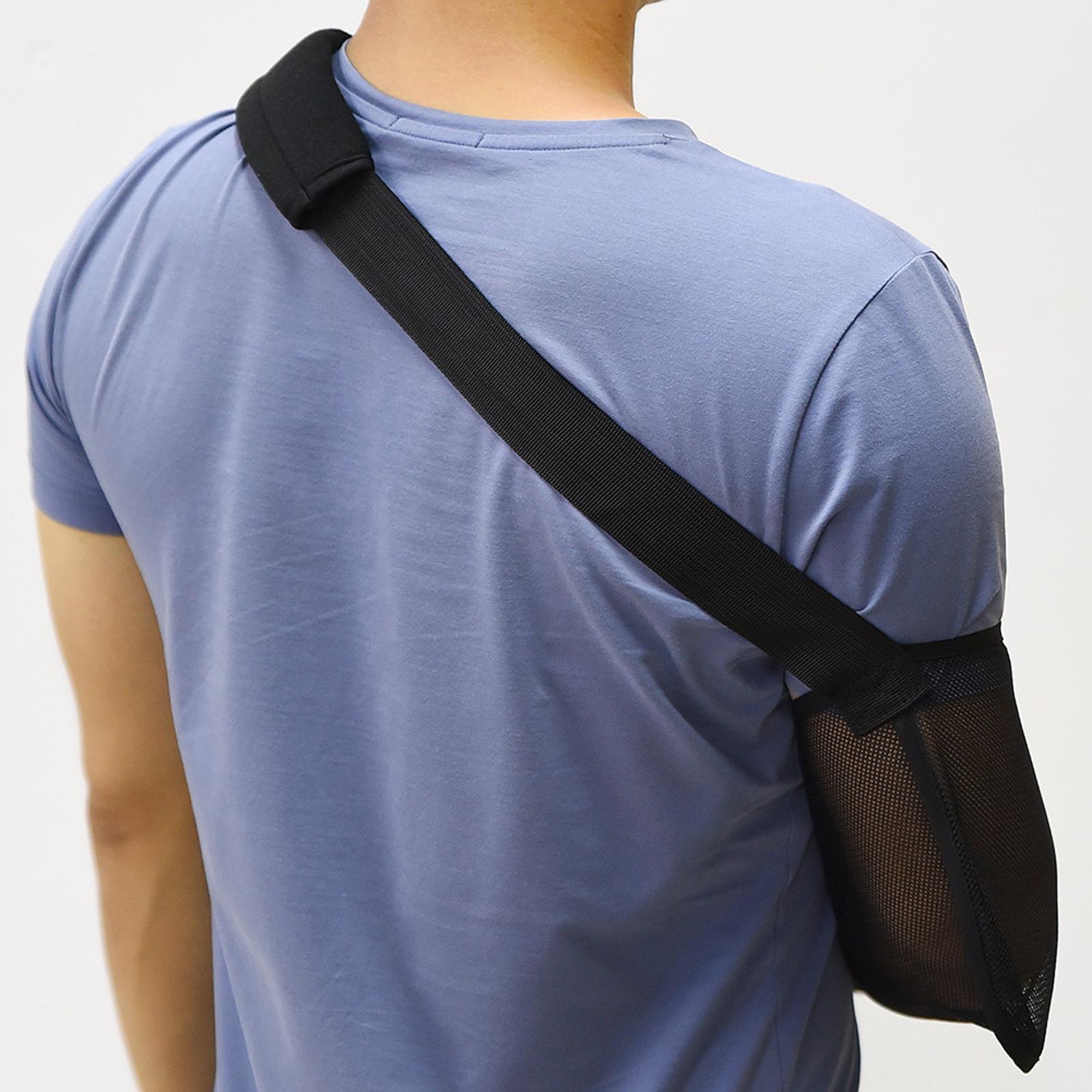 Arm Sling Shoulder Immobilizer Lightweight Comfortable Adjustable Breathable Black