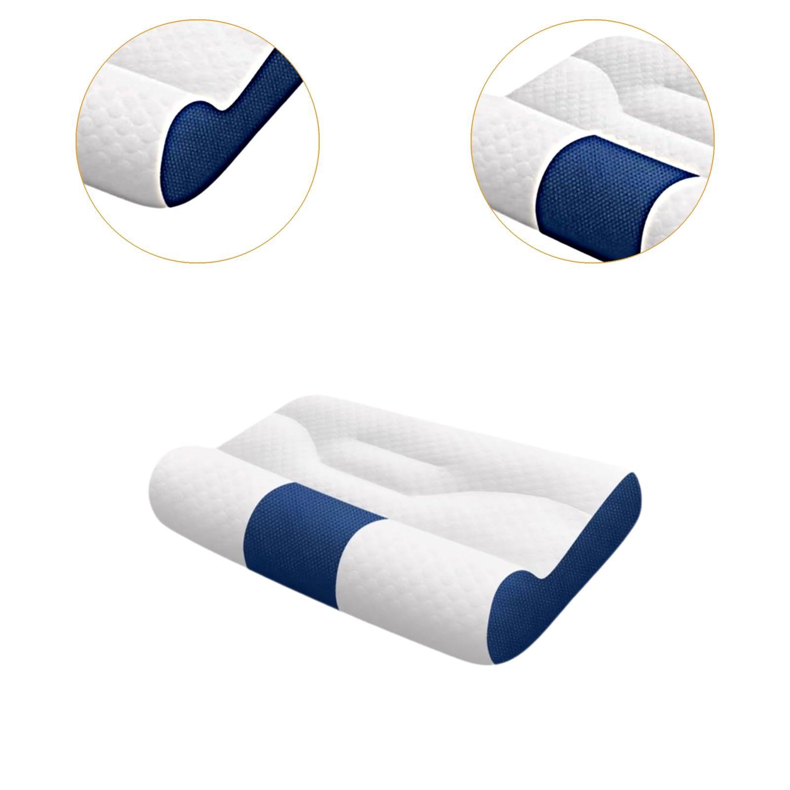 Cervical Neck Pillow Lightweight Comfort for Sleeping for Home Bedroom Hotel Blue Size L