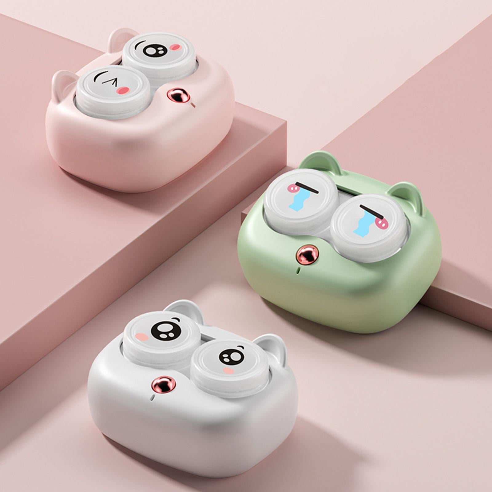 Automatic Contact Lenses Case Versatile Holder for Daily Outdoor Sports Office Pink