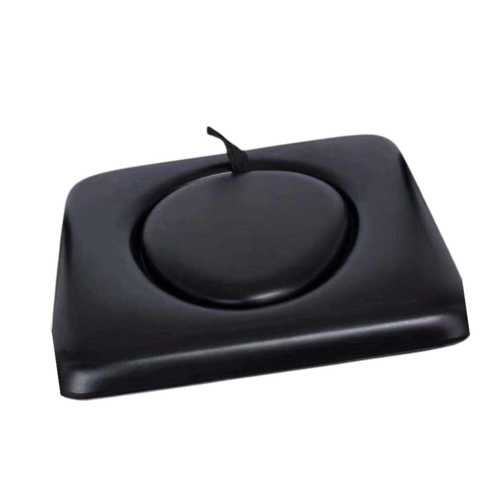 PU Commode Seat Cushion for Bedside Commode Chairs Black for Adults Disabled Round Hole Seat Pad