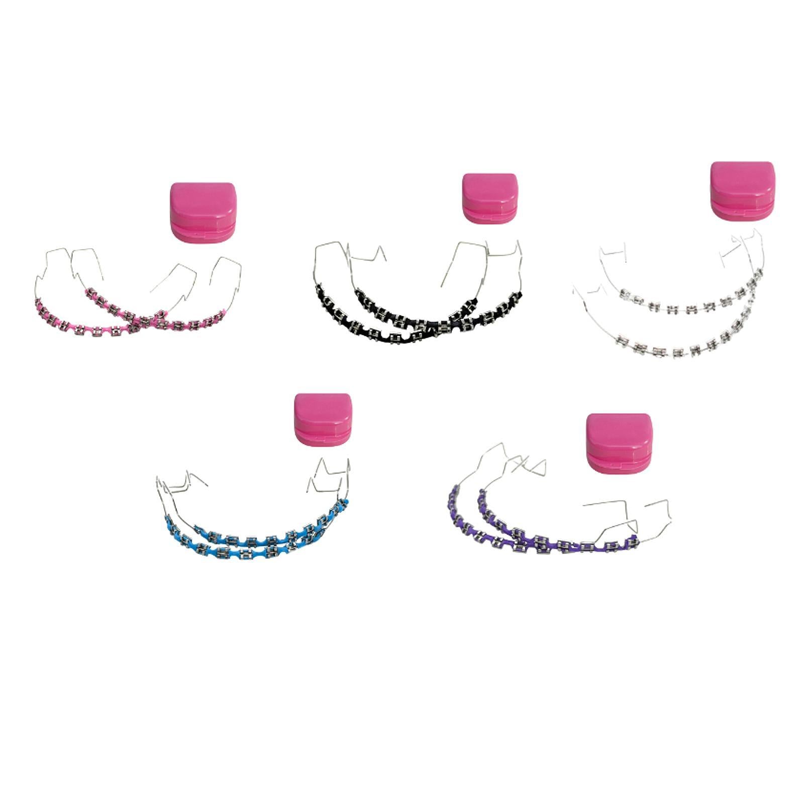 Temporary Tooth Decoration Comfortable Brace Chain Practice Props for Adults pink