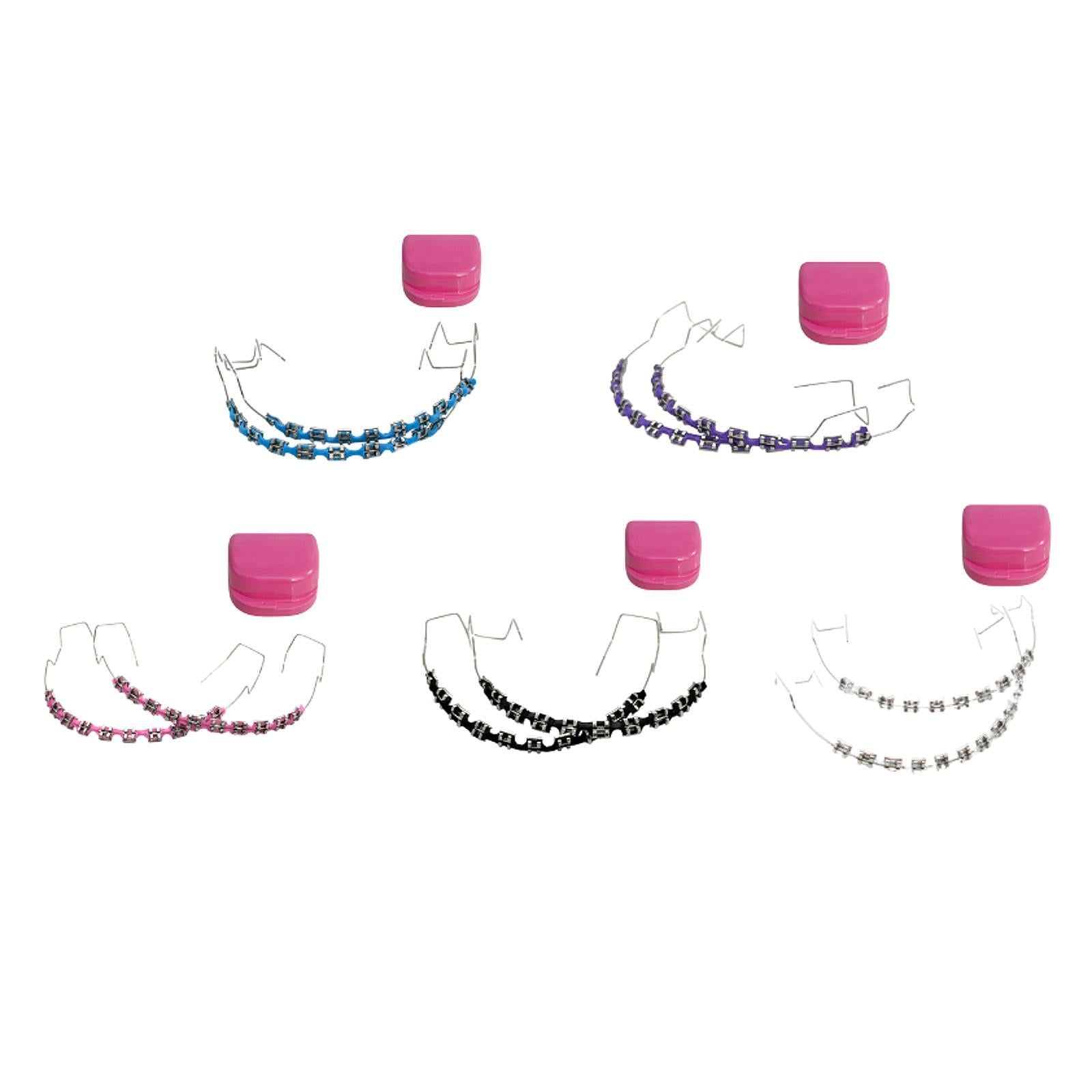 Temporary Tooth Decoration Comfortable Brace Chain Practice Props for Adults pink