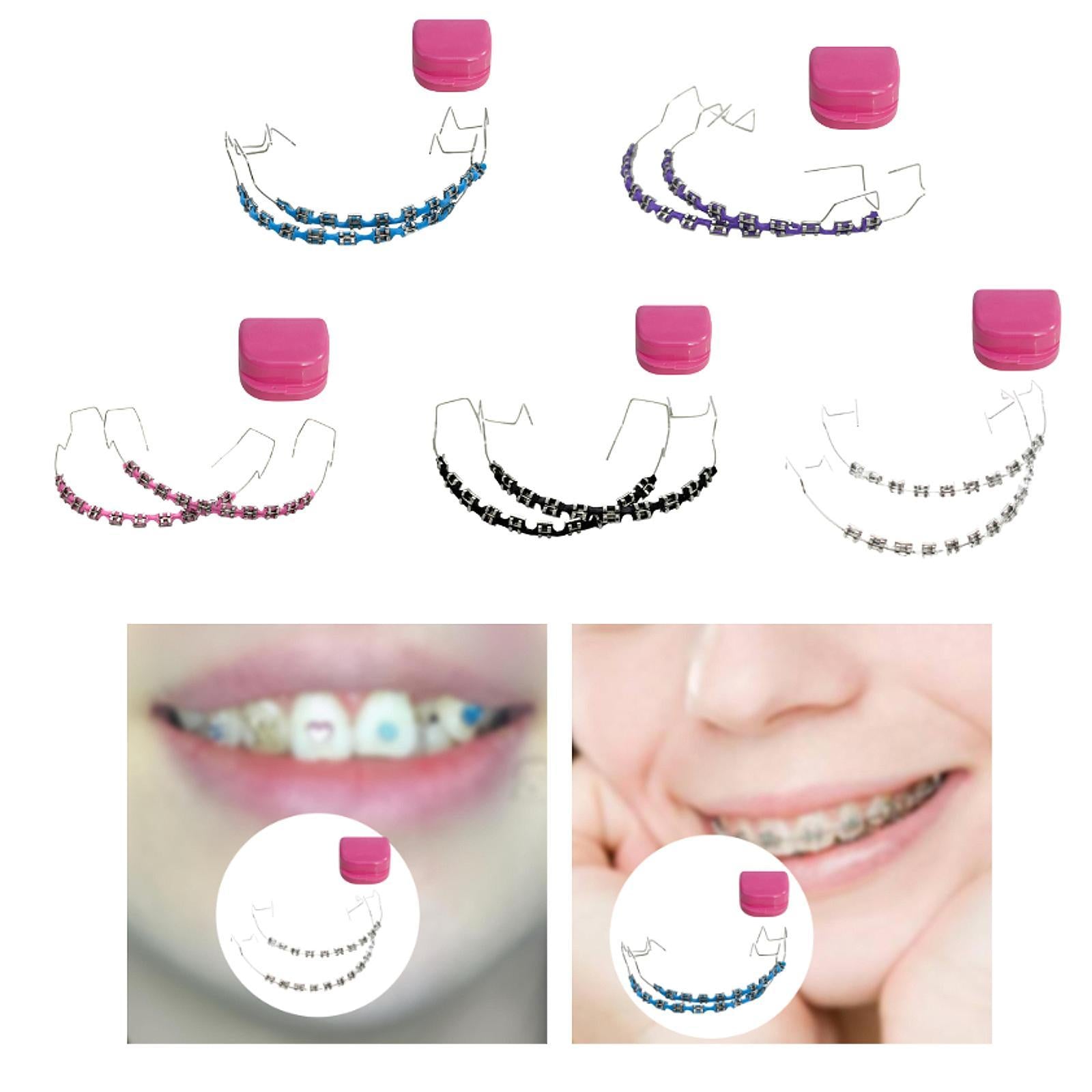 Temporary Tooth Decoration Comfortable Brace Chain Practice Props for Adults pink
