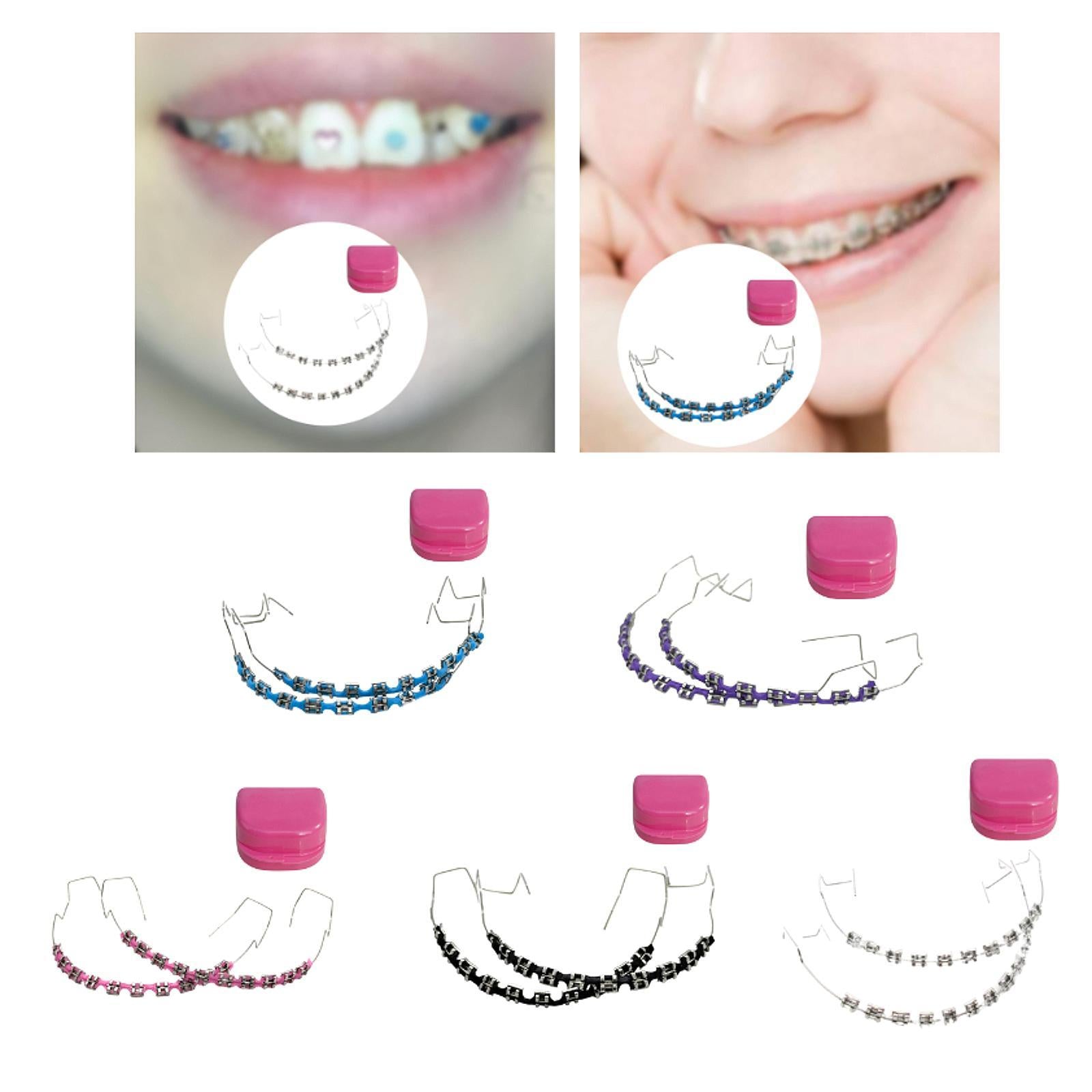 Temporary Tooth Decoration Comfortable Brace Chain Practice Props for Adults pink