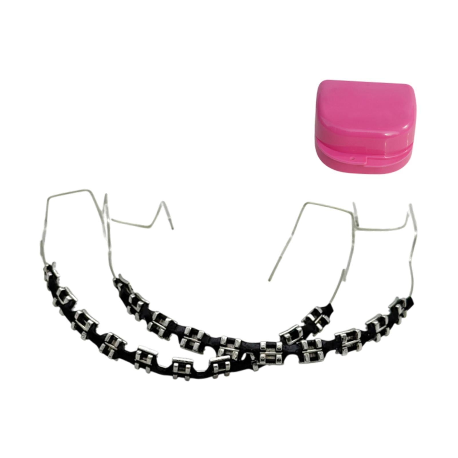 Temporary Tooth Decoration Comfortable Brace Chain Practice Props for Adults black