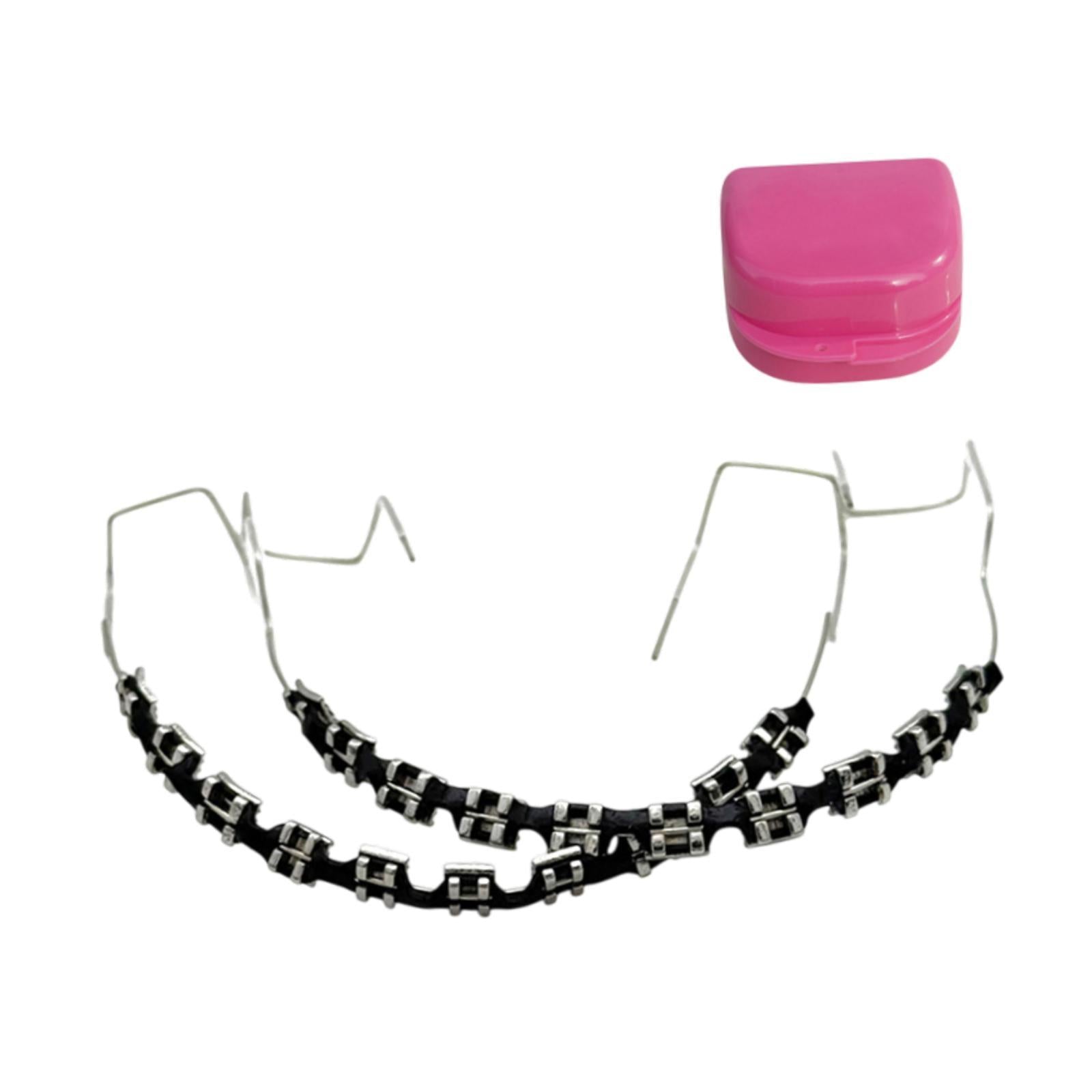 Temporary Tooth Decoration Comfortable Brace Chain Practice Props for Adults black