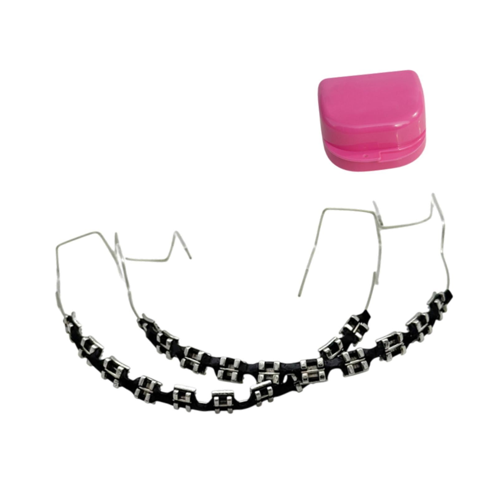 Temporary Tooth Decoration Comfortable Brace Chain Practice Props for Adults black