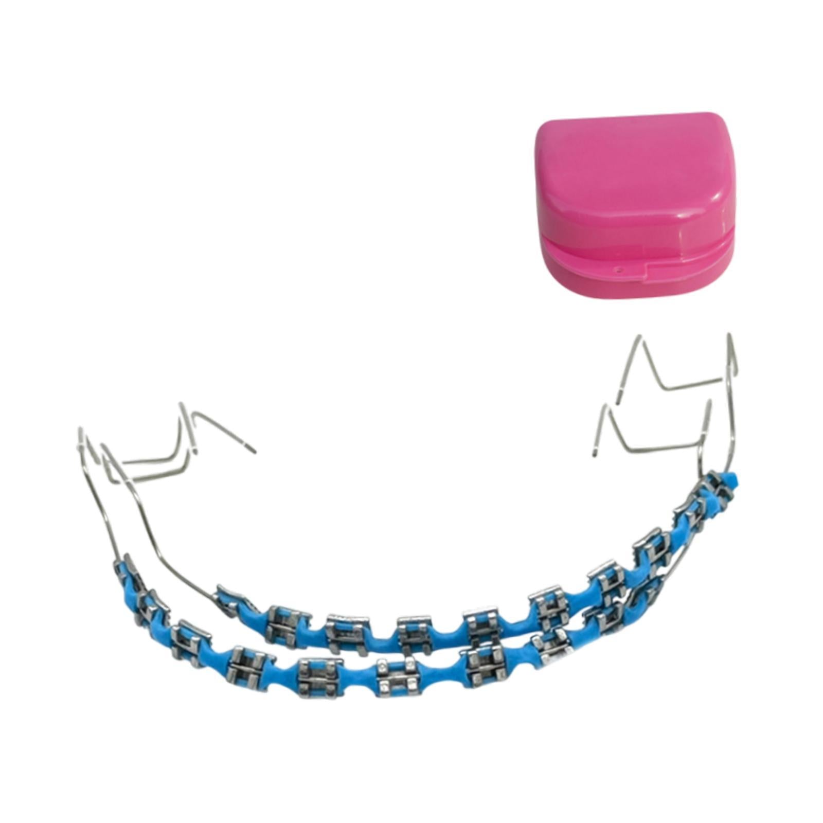 Temporary Tooth Decoration Comfortable Brace Chain Practice Props for Adults blue