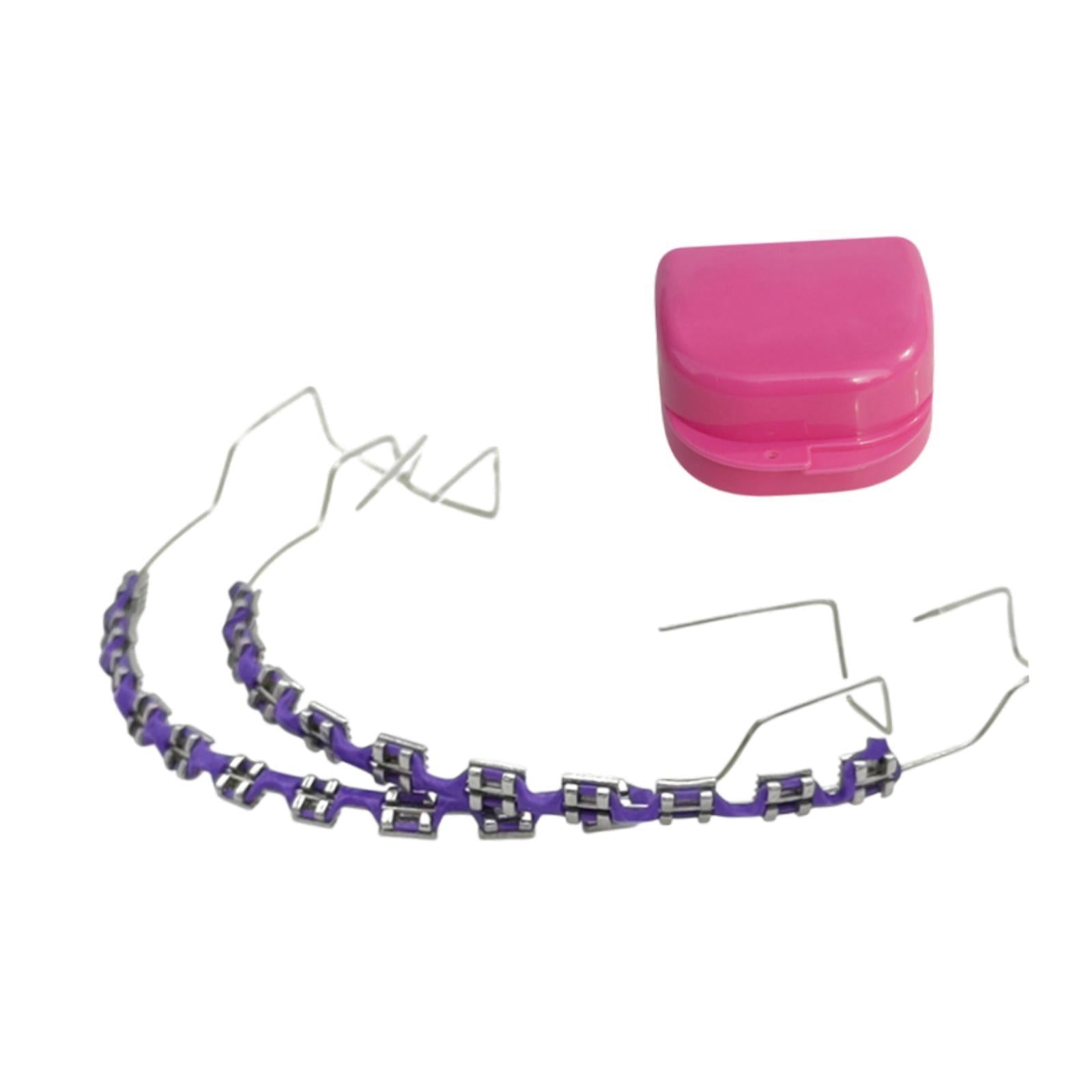 Temporary Tooth Decoration Comfortable Brace Chain Practice Props for Adults violet