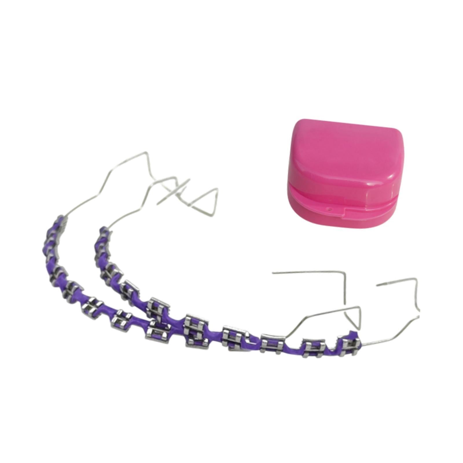 Temporary Tooth Decoration Comfortable Brace Chain Practice Props for Adults violet