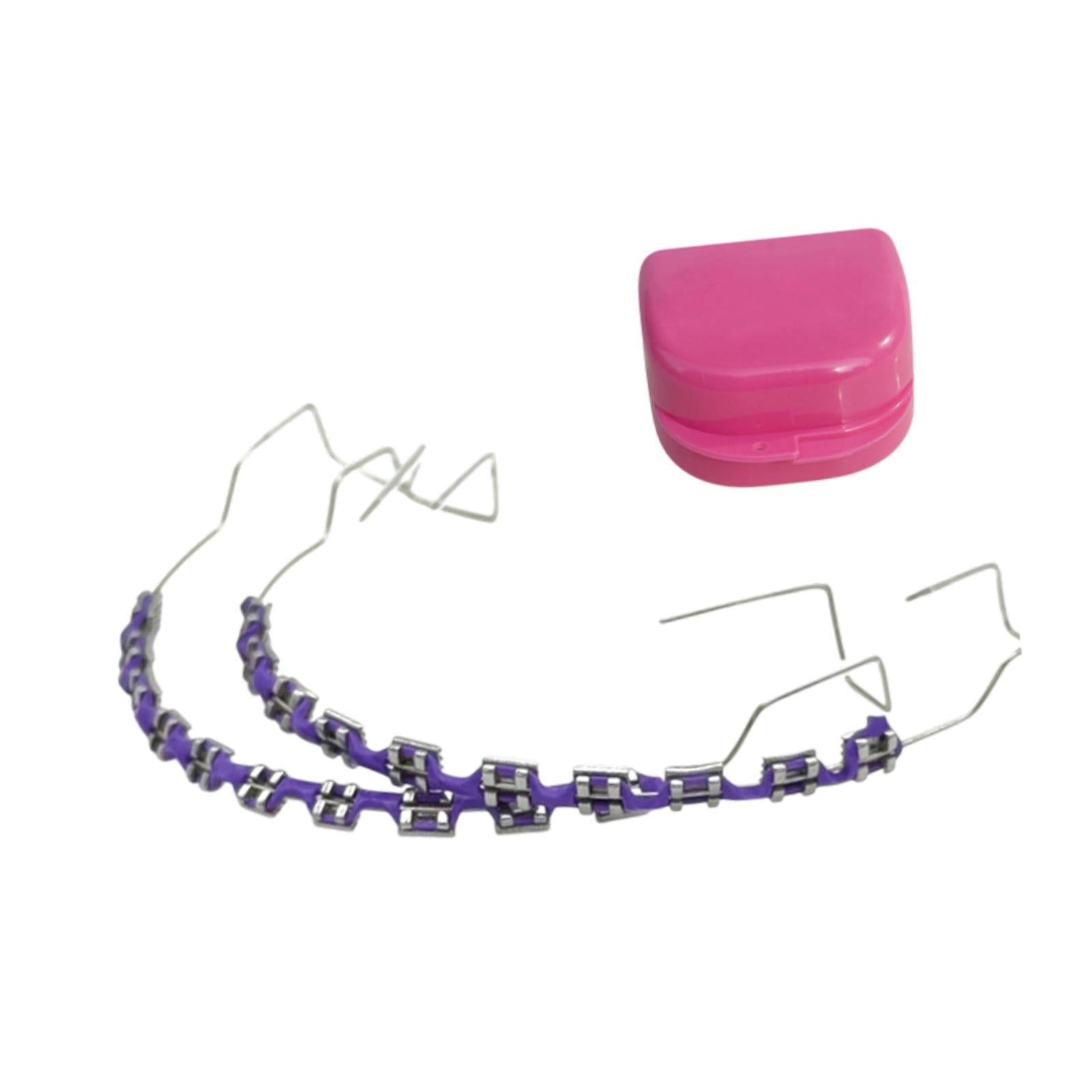 Temporary Tooth Decoration Comfortable Brace Chain Practice Props for Adults violet