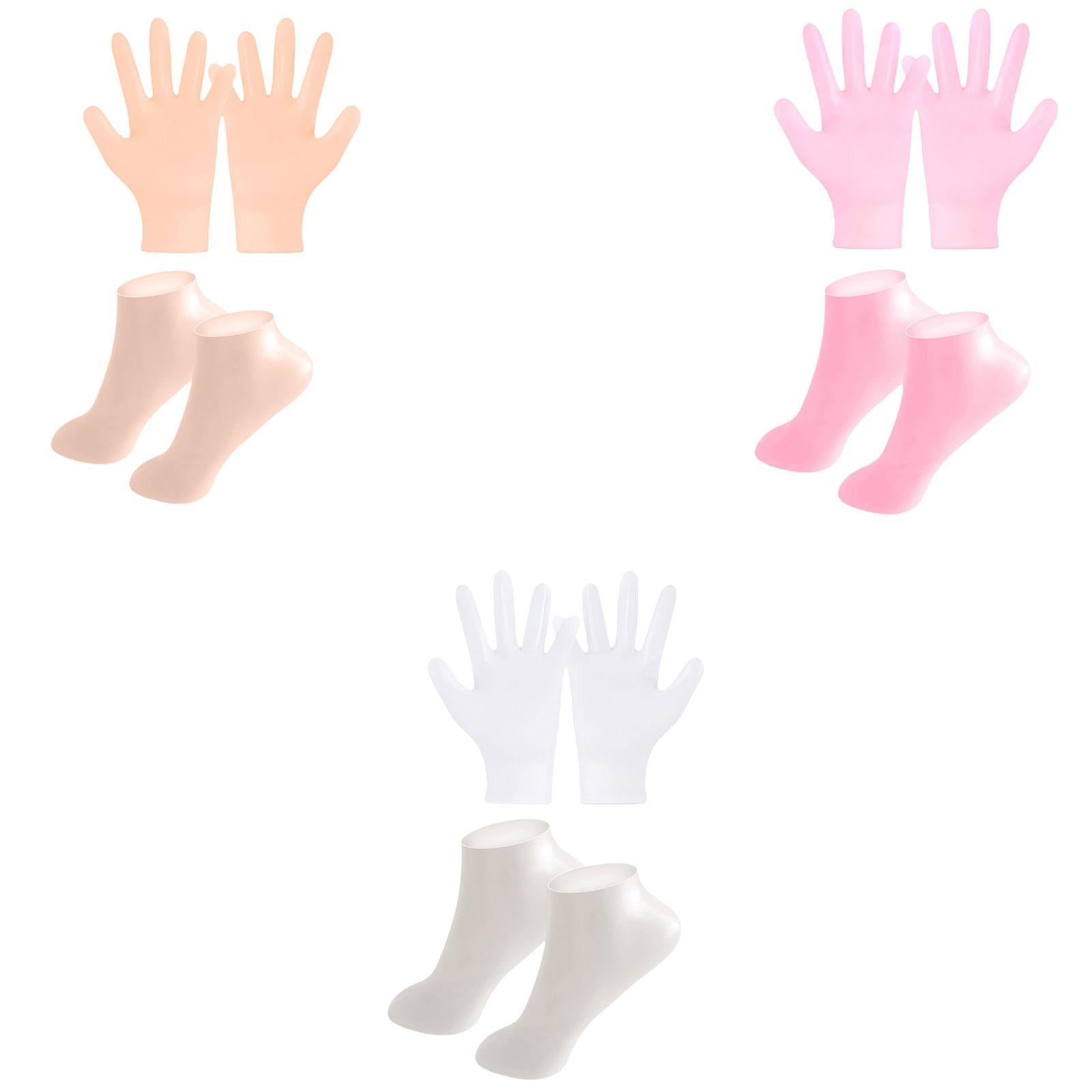 Silicone Gloves and Socks Spa for Women Lady for Beach Winter Daily Use Skin Color