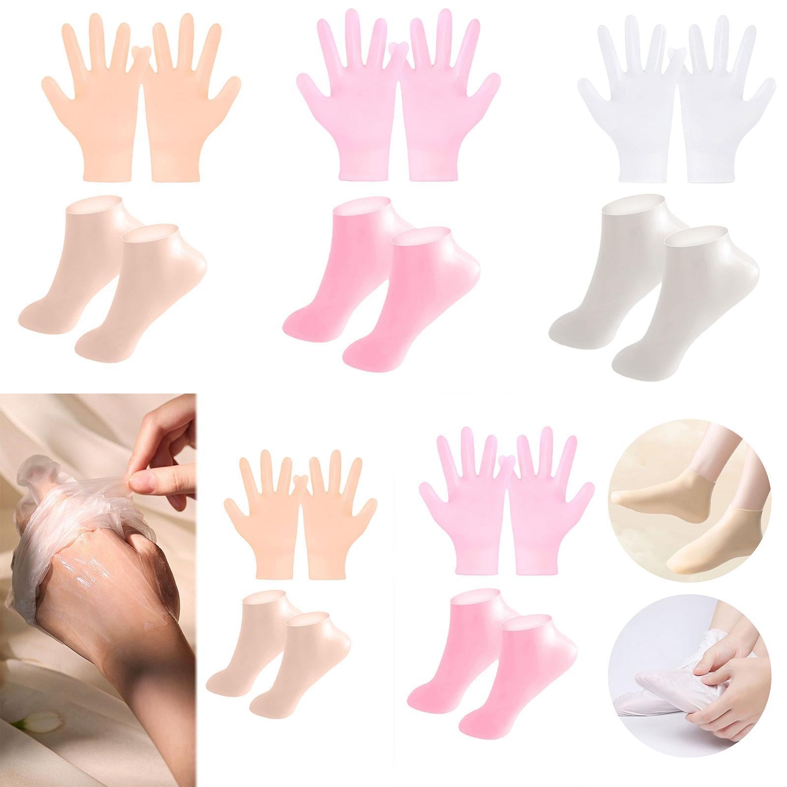 Silicone Gloves and Socks Spa for Women Lady for Beach Winter Daily Use Skin Color