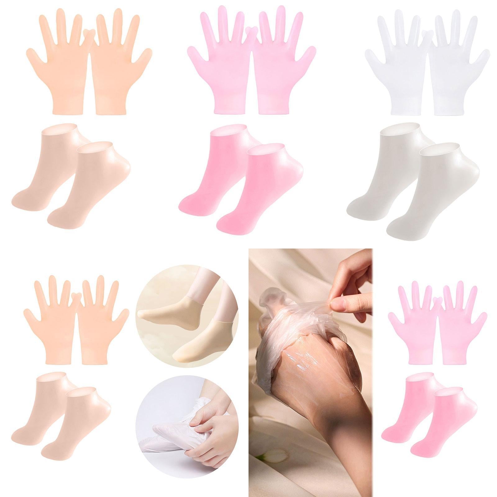 Silicone Gloves and Socks Spa for Women Lady for Beach Winter Daily Use Skin Color