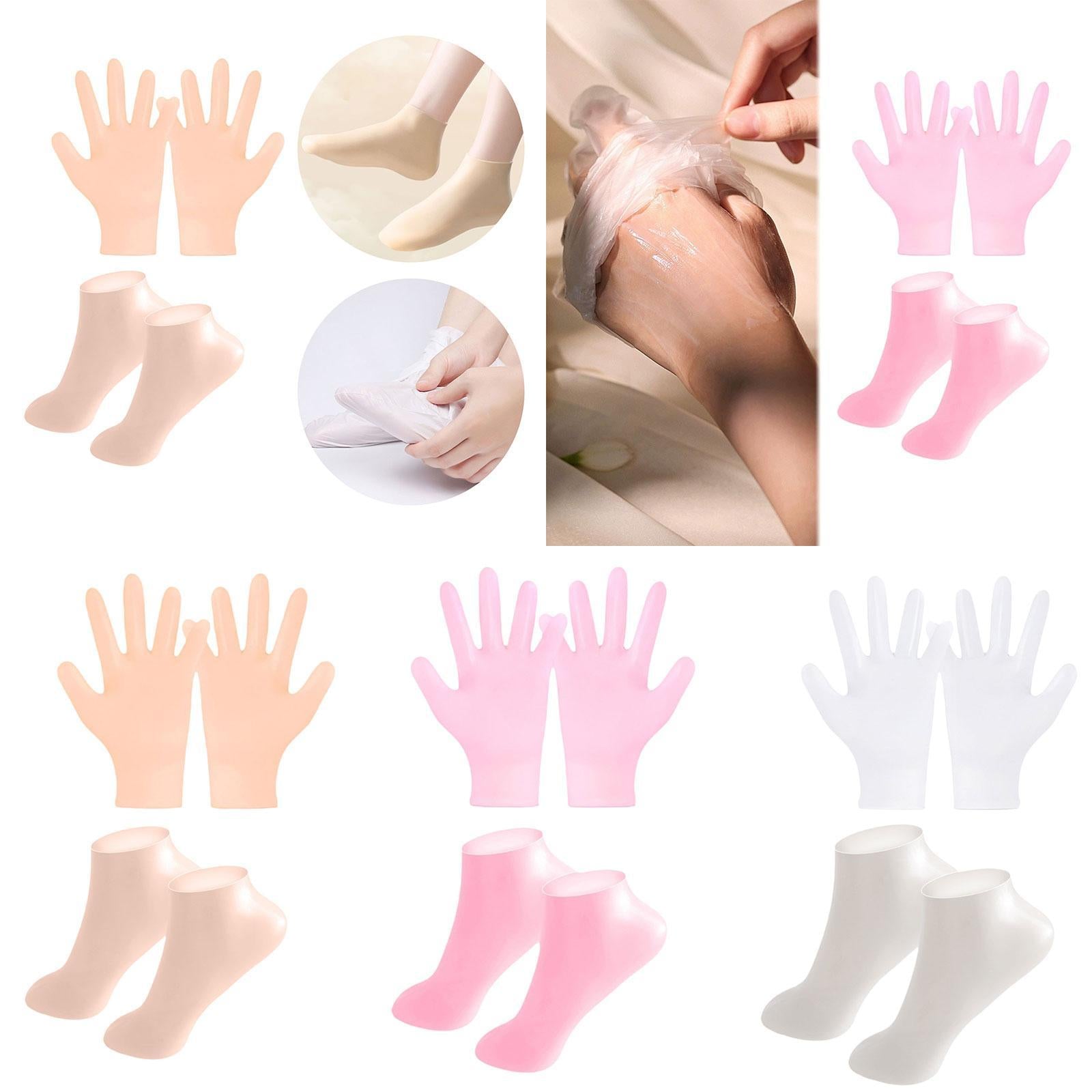Silicone Gloves and Socks Spa for Women Lady for Beach Winter Daily Use Skin Color