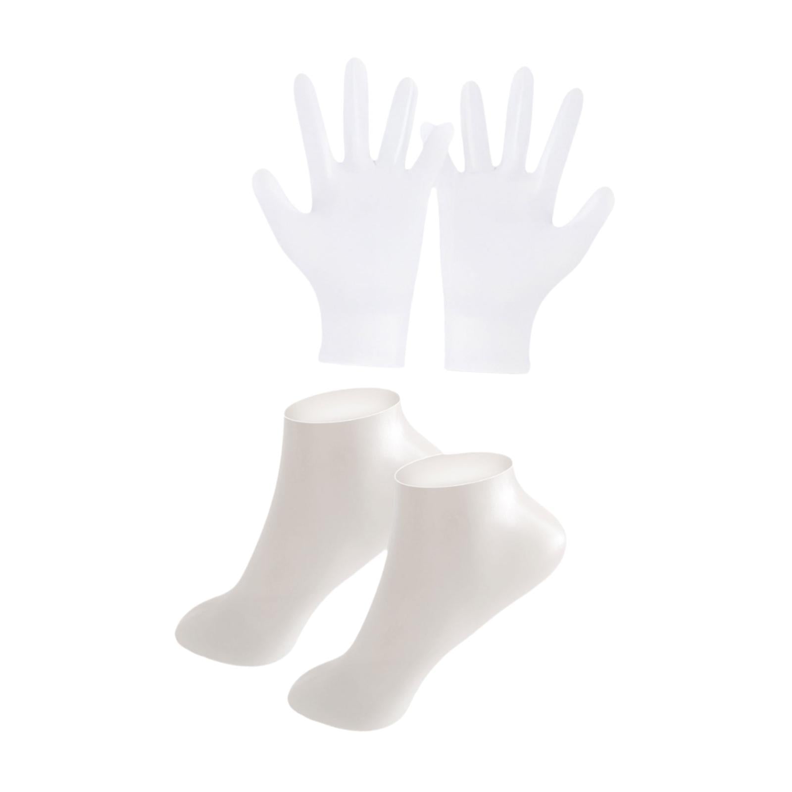 Silicone Gloves and Socks Spa for Women Lady for Beach Winter Daily Use White