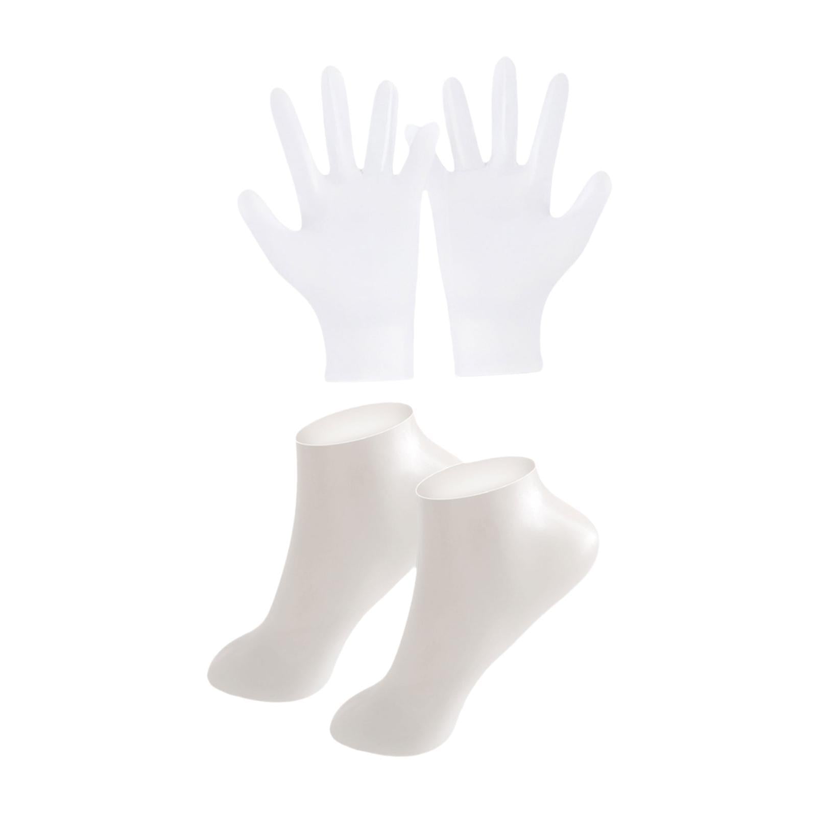 Silicone Gloves and Socks Spa for Women Lady for Beach Winter Daily Use White
