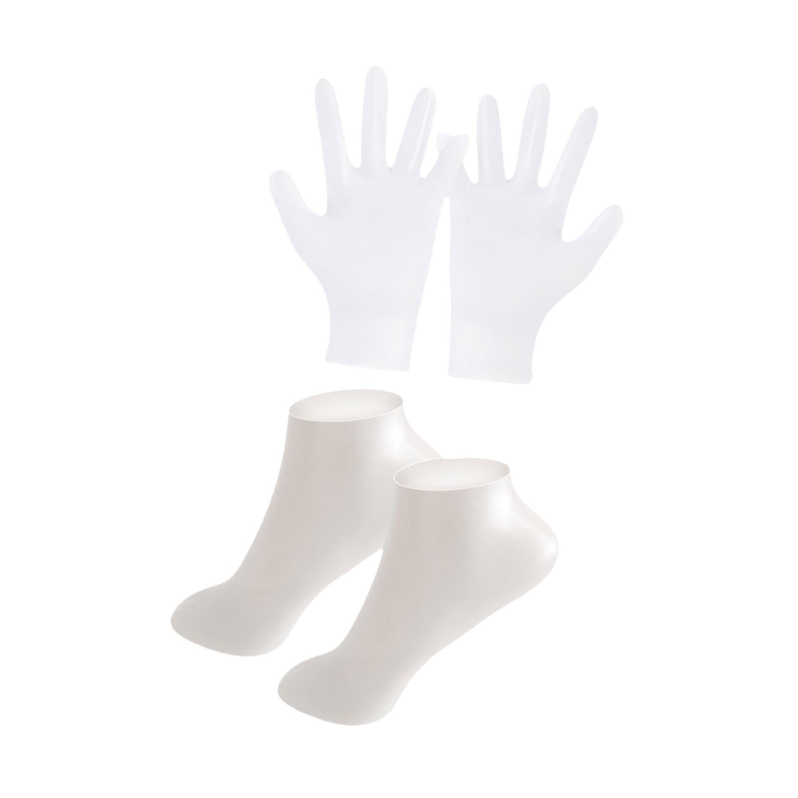 Silicone Gloves and Socks Spa for Women Lady for Beach Winter Daily Use White