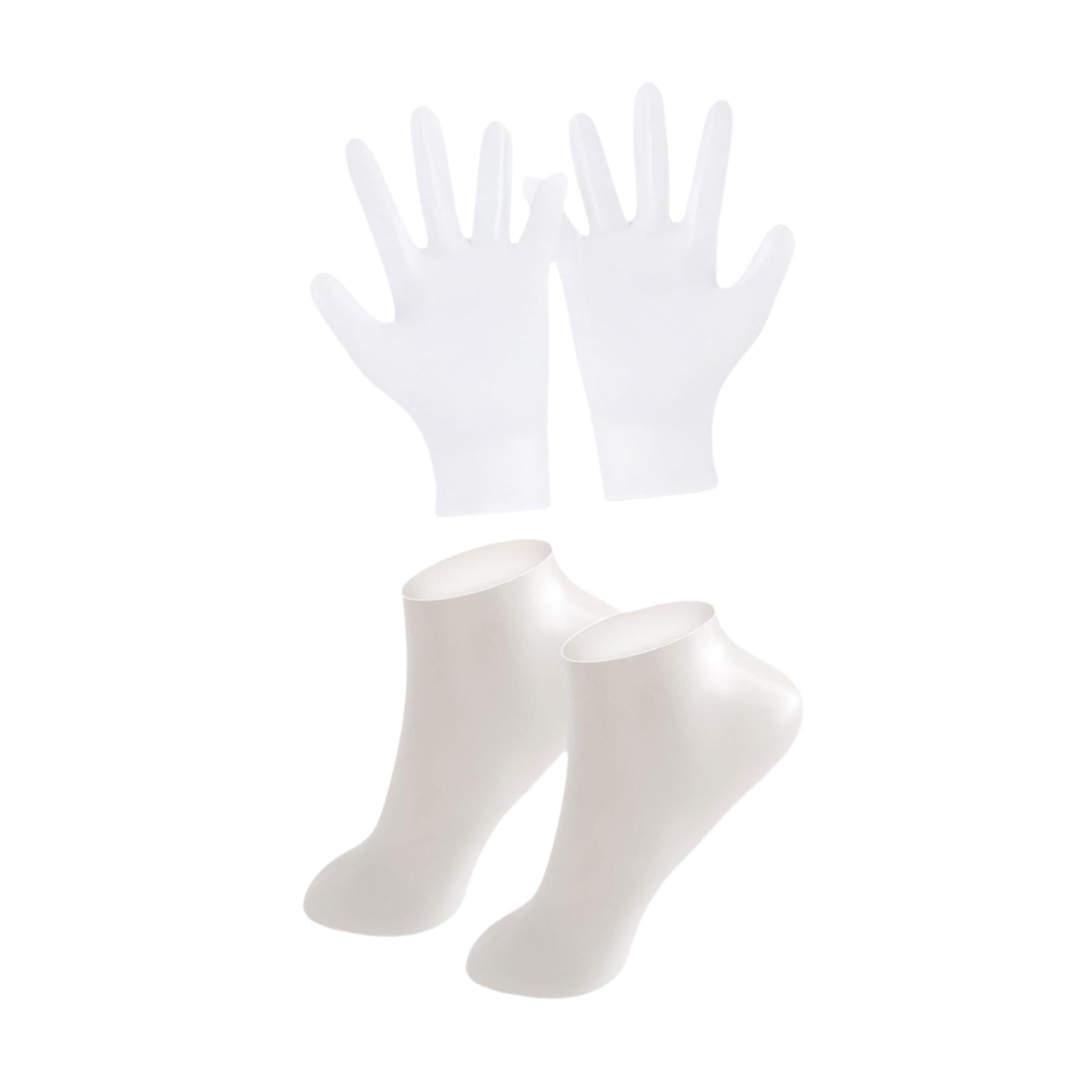 Silicone Gloves and Socks Spa for Women Lady for Beach Winter Daily Use White