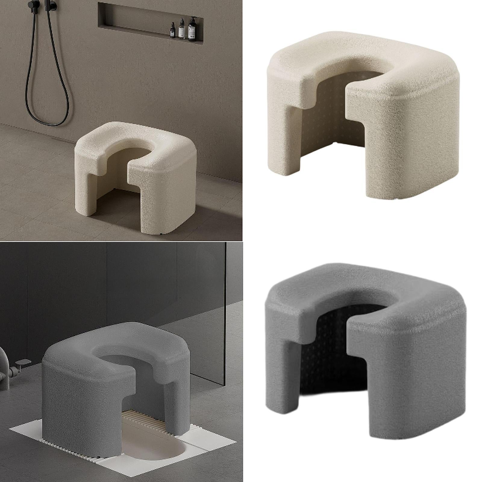 Toilet Commode Chair Multifunction Functional Stability Elderly Shower Chair White
