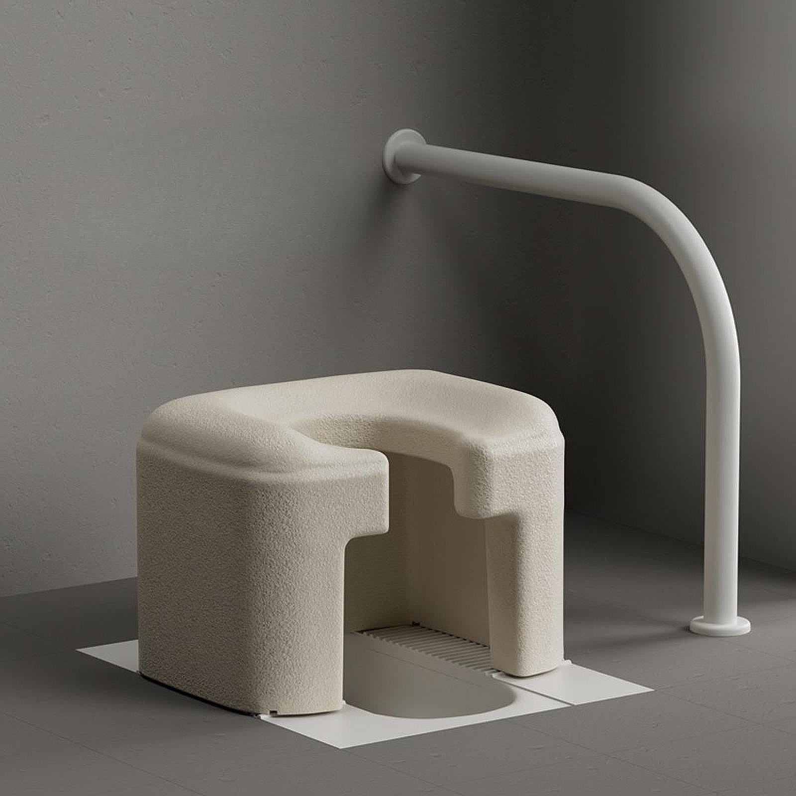 Toilet Commode Chair Multifunction Functional Stability Elderly Shower Chair White