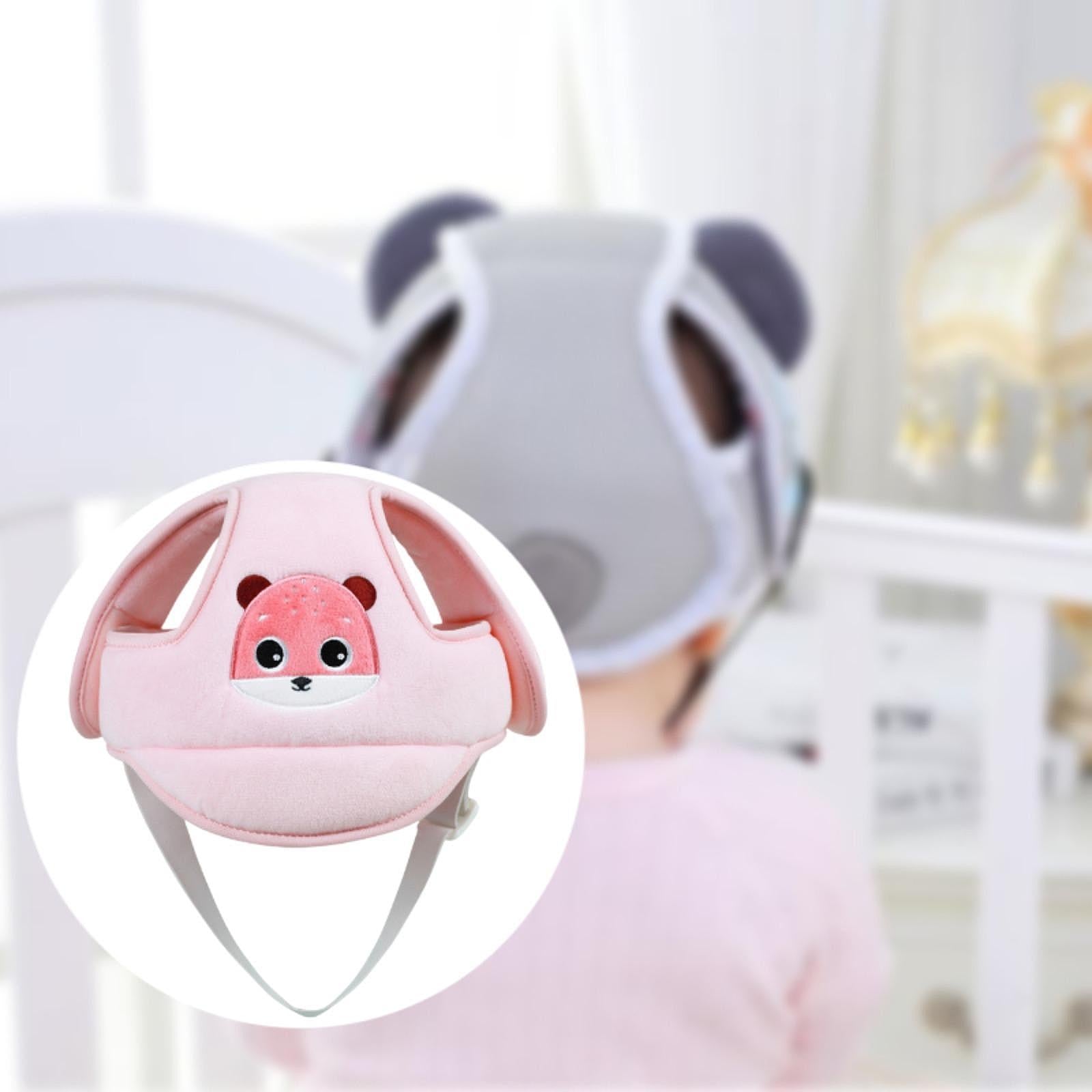 Cartoon Helmet Hat No Bumps Comfortable Head Guard for Infant Boys Girls Kids pink
